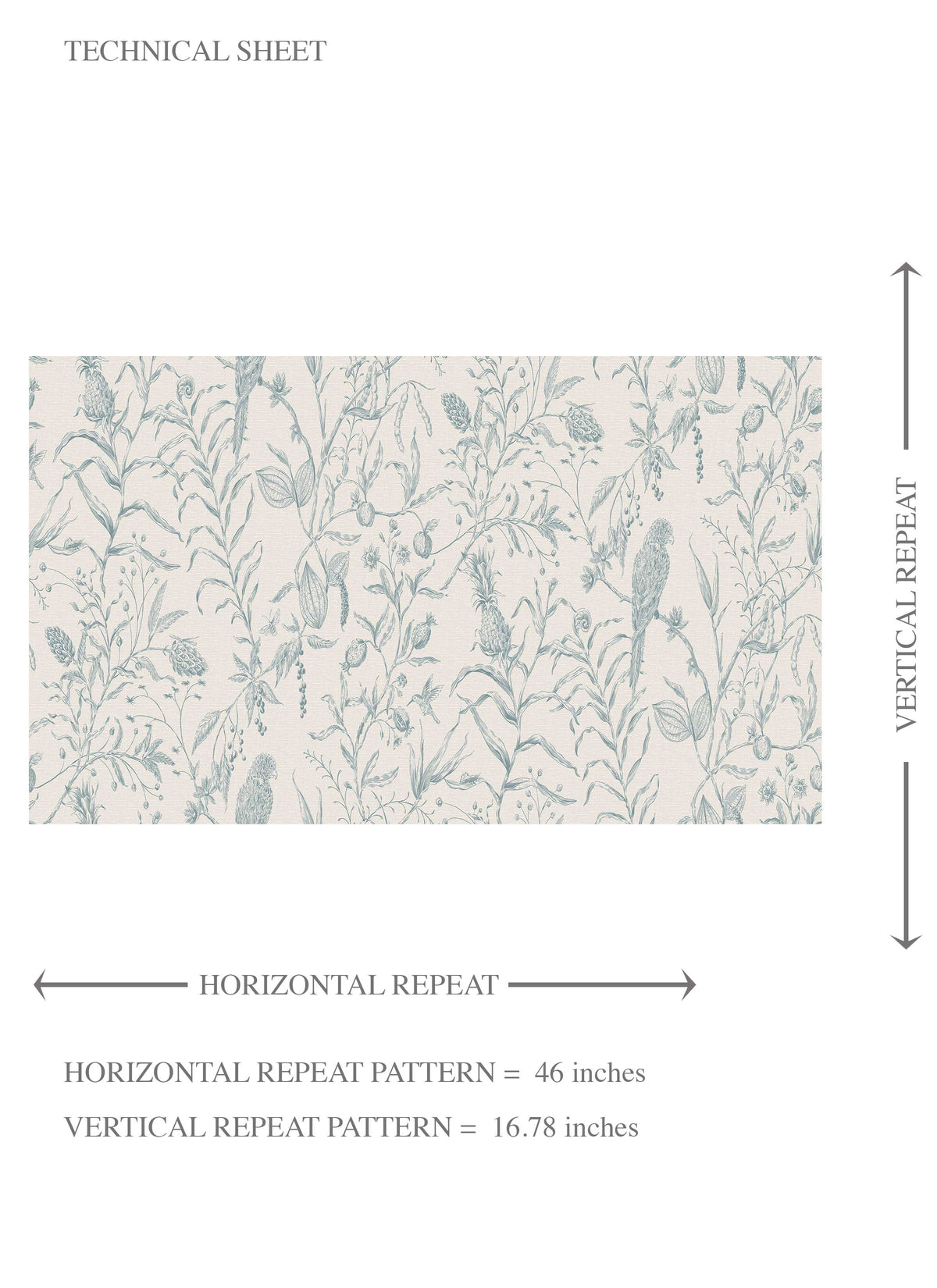 Birds Print/ Botanical Kids Room Wallpaper (Duck Egg Blue/ Off-White)