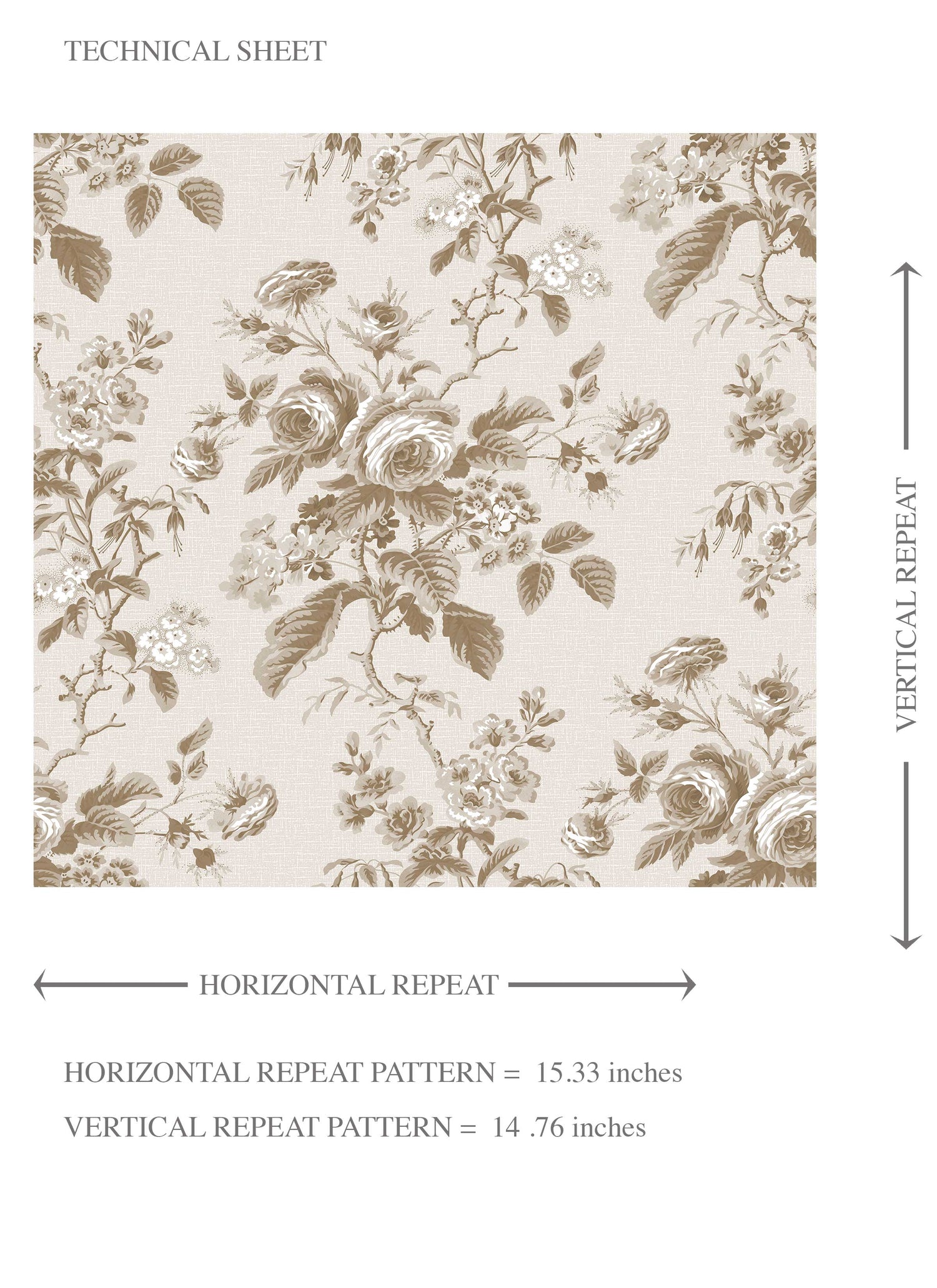 Vintage-Inspired Floral Toile/ Botanical Kids Room Wallpaper (Light Brown/ Beige/ Taupe)
