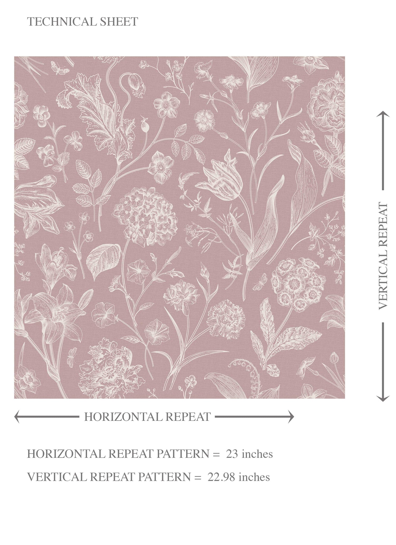 Floral/ Botanical Kids Room Wallpaper (Dusky Pink/ Cream)