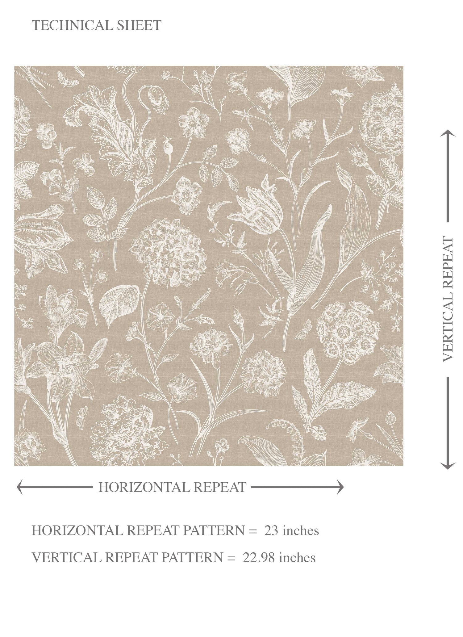 Neutral Floral/ Botanical Kids Room Wallpaper (Beige/ Brown/ Cream)