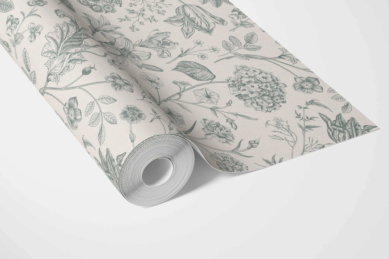 Floral/ Botanical Bathroom Wallpaper (Teal Green)
