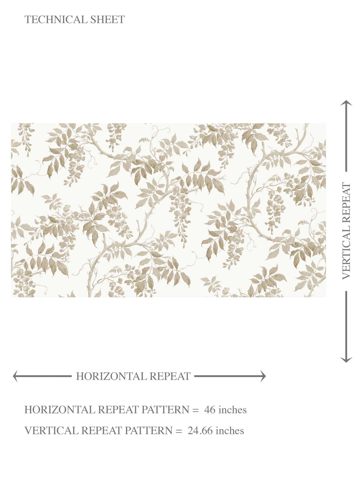 Neutral Floral Vine/ Botanical Kids Room Wallpaper (Beige/ Taupe/ Grey/ White)