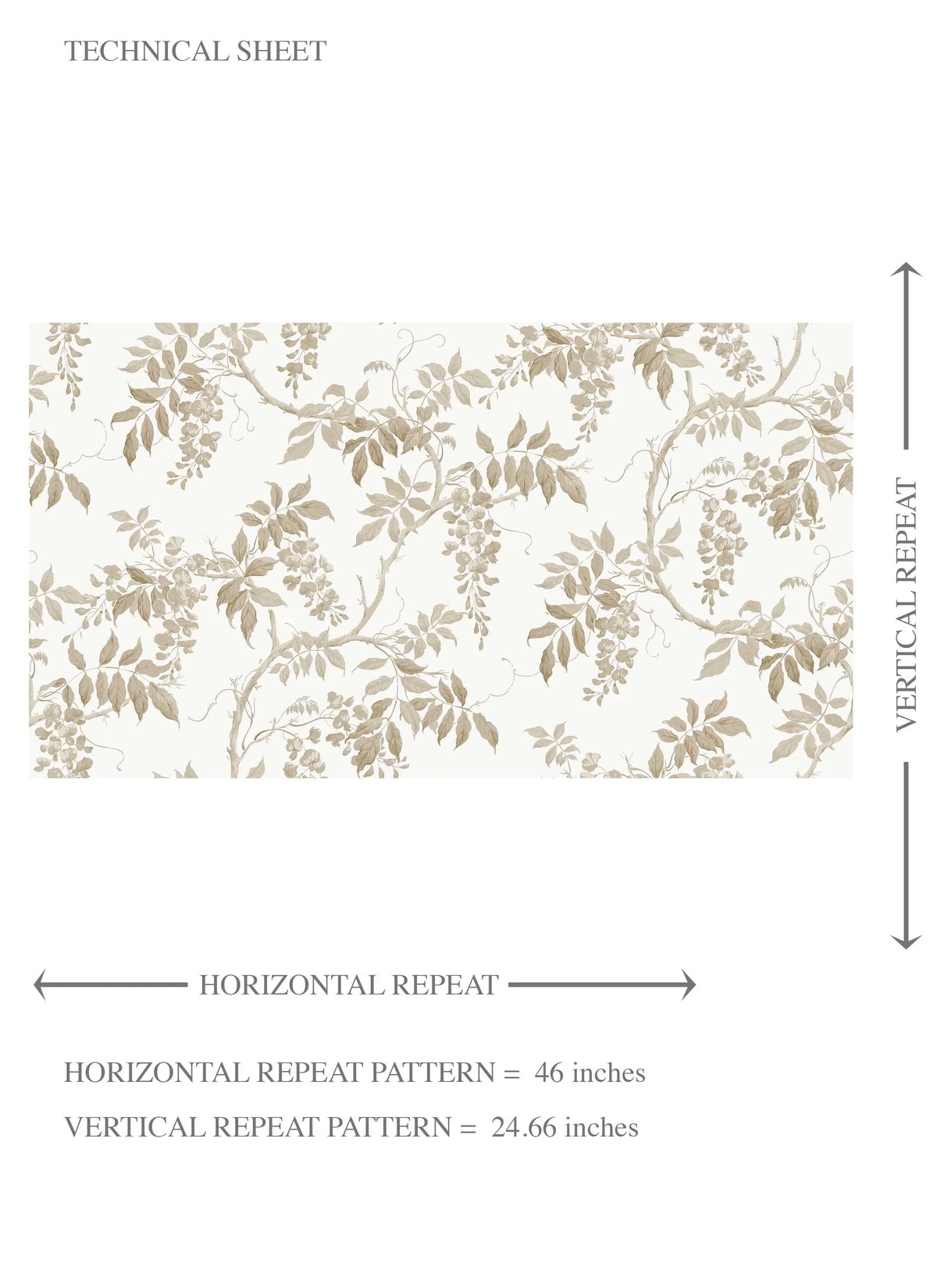 Neutral Floral Vine/ Botanical Kids Room Wallpaper (Beige/ Taupe/ Grey/ White)