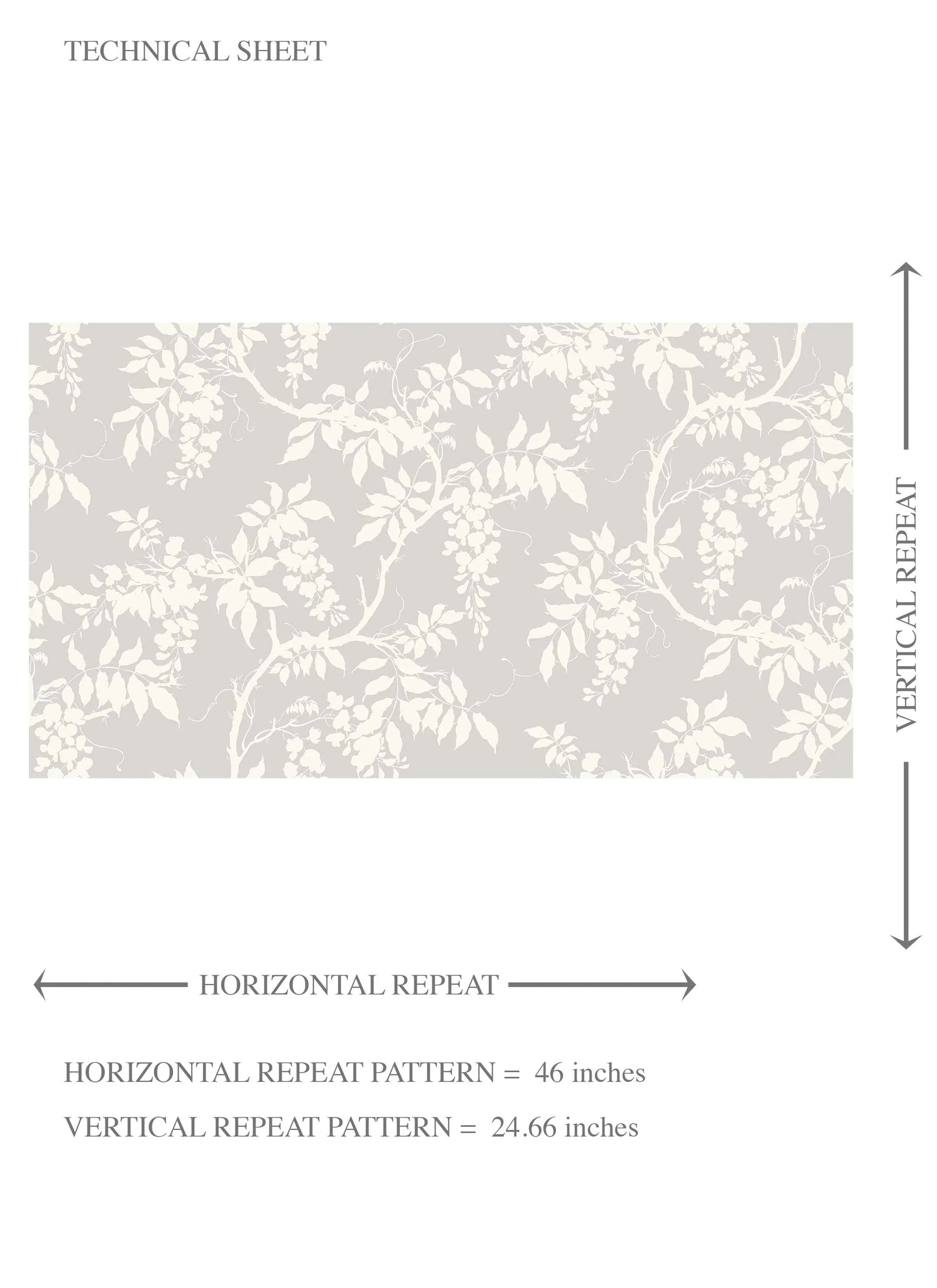 Neutral Floral Vine/ Botanical Kids Room Wallpaper (Dove Grey/ Off-White)