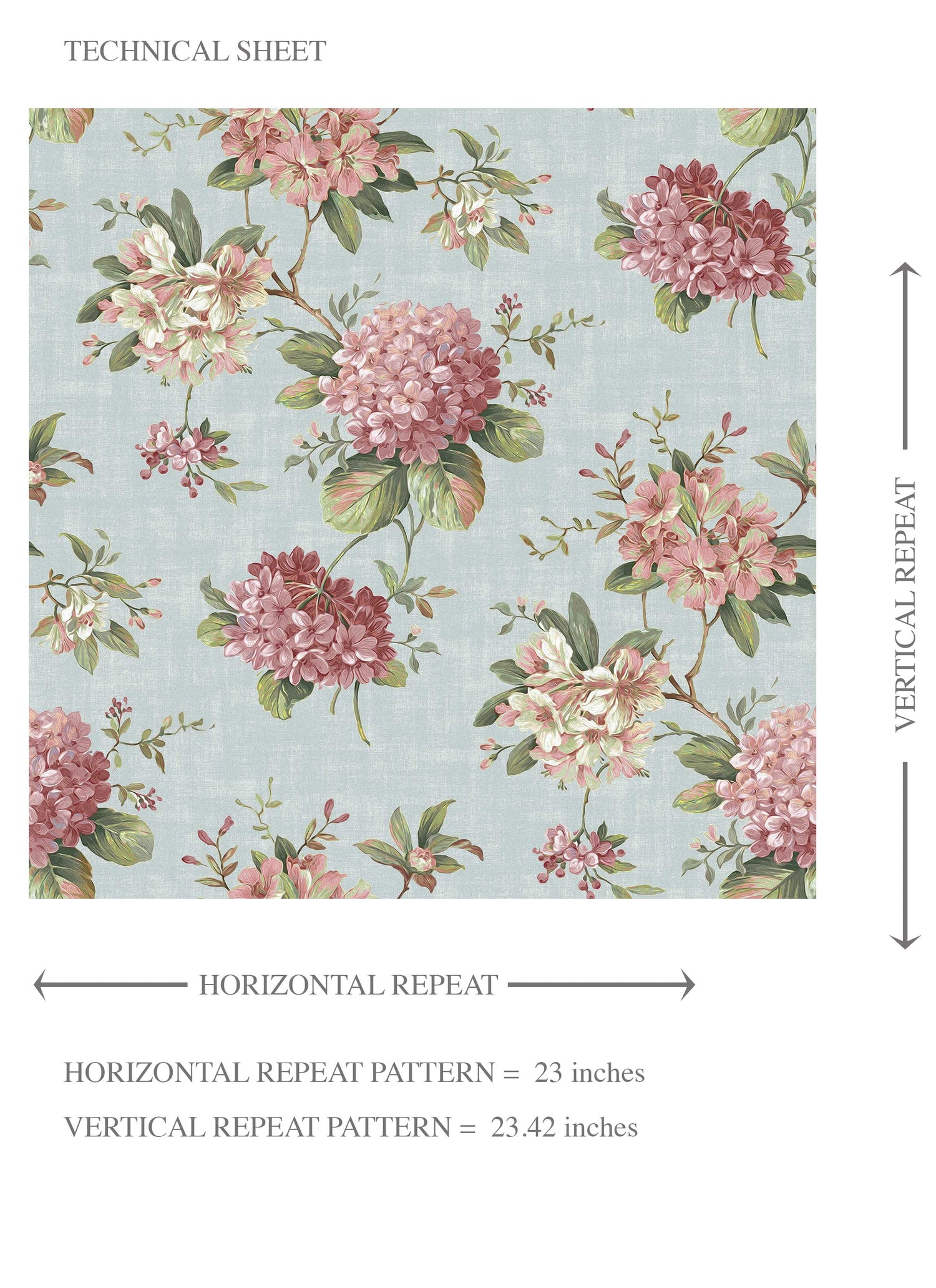 Modern Floral Block Print Kids Room Wallpaper (Blue/ Pink/ Green)