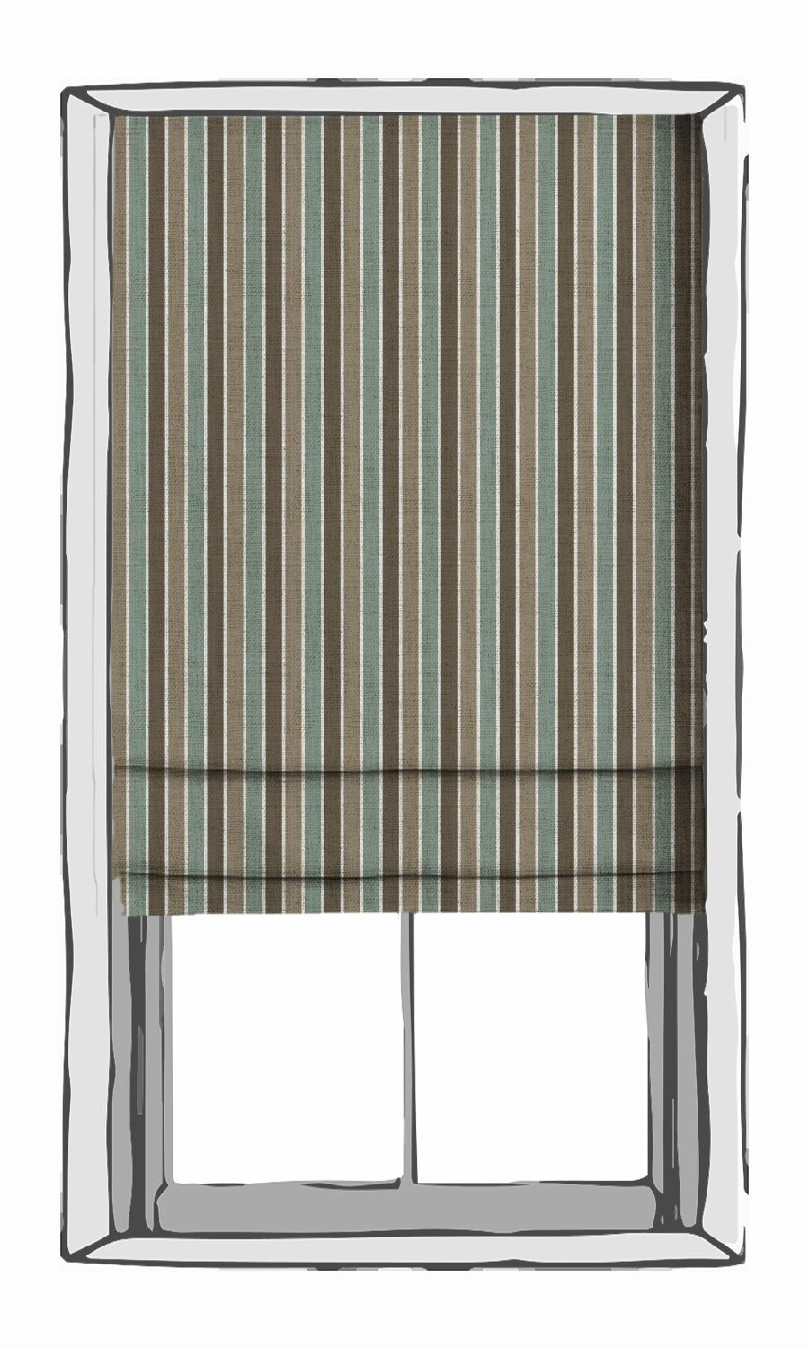 Geometric Print Blinds (Blue/ Brown/ White) Extra Long Short Wide