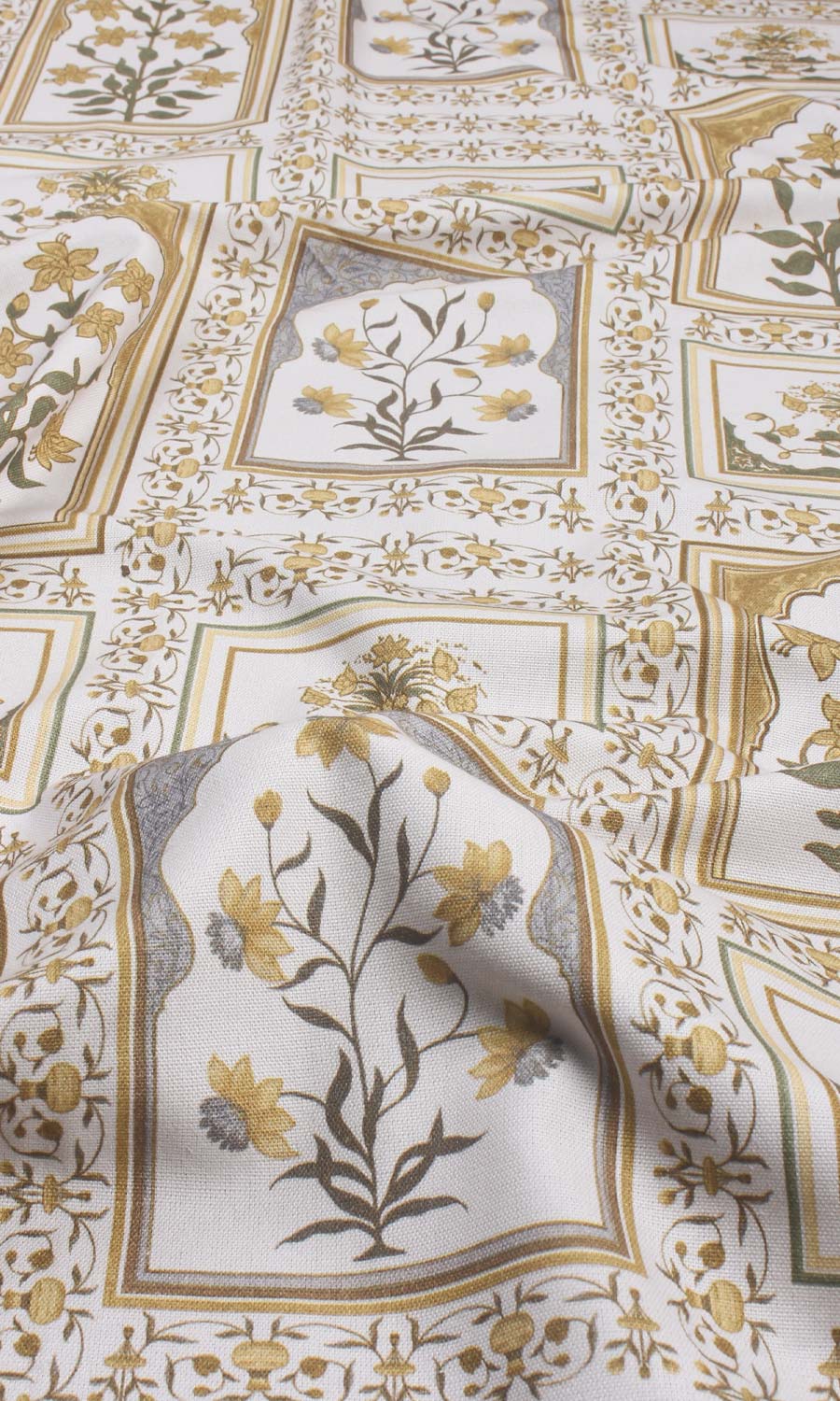 Floral Cotton Roman Blinds (Grey/ Yellow) Extra Long Short Wide