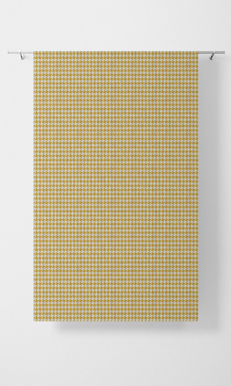 Houndstooth Home Textile Fabric Material By the Metre (Deep Yellow/ White)