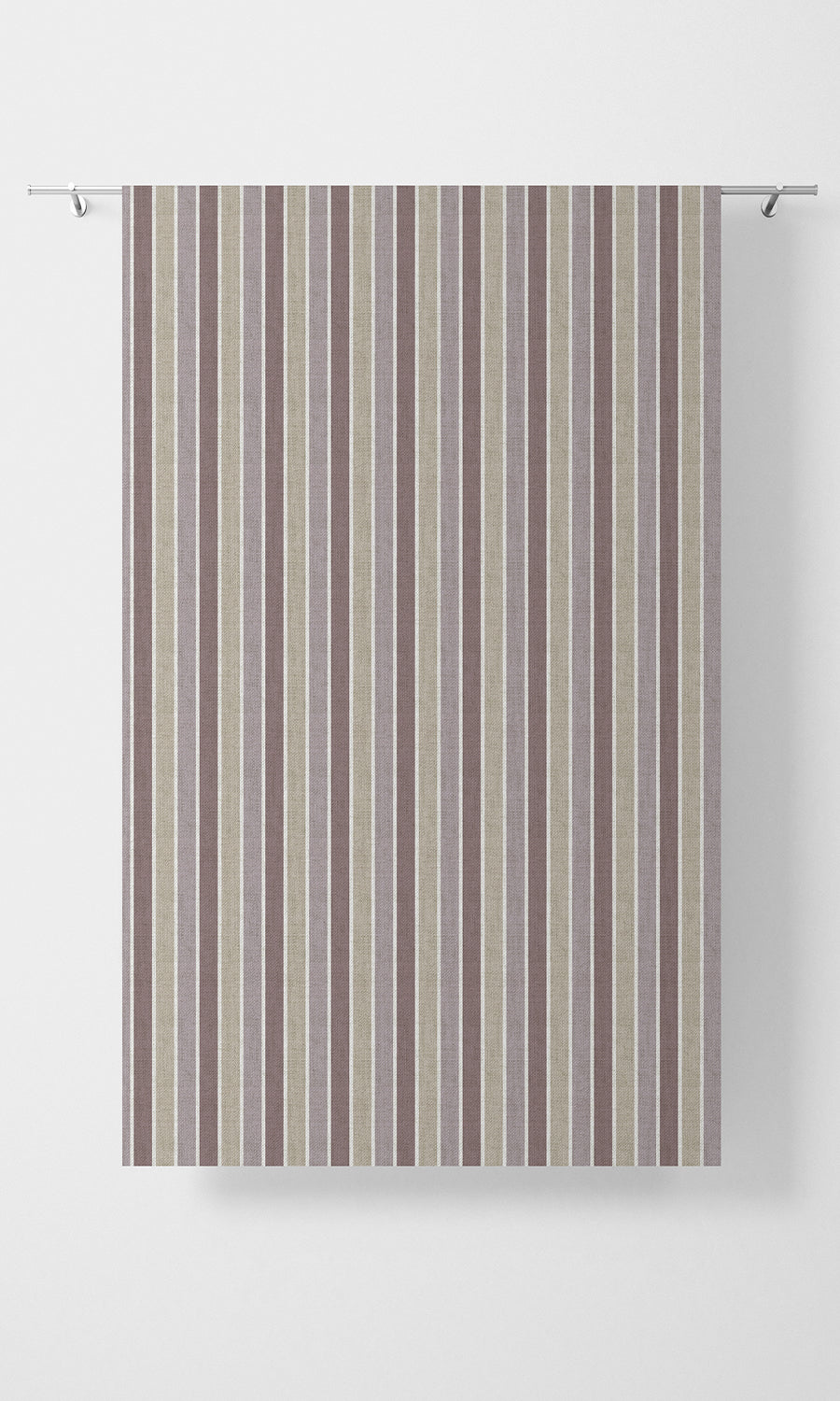 Striped Print Fabric Material By the Metre (Lavender/ Beige)