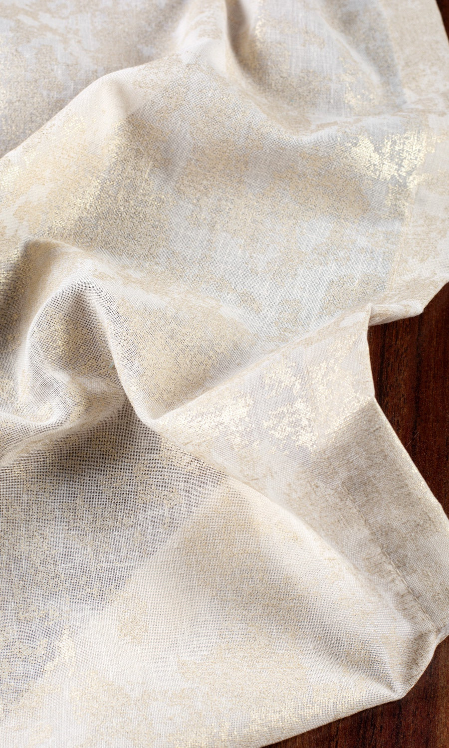 Metallic Print Semi-Sheer Any Size Style Roman Blinds (Cream/ Gold)