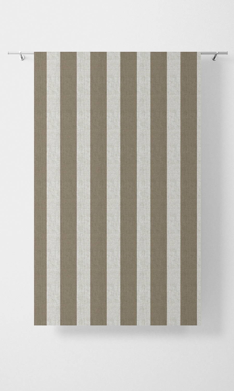 Striped Flat, Plain, Fake, Faux, European Relaxed Roman Blinds (Cedar Brown/ White)