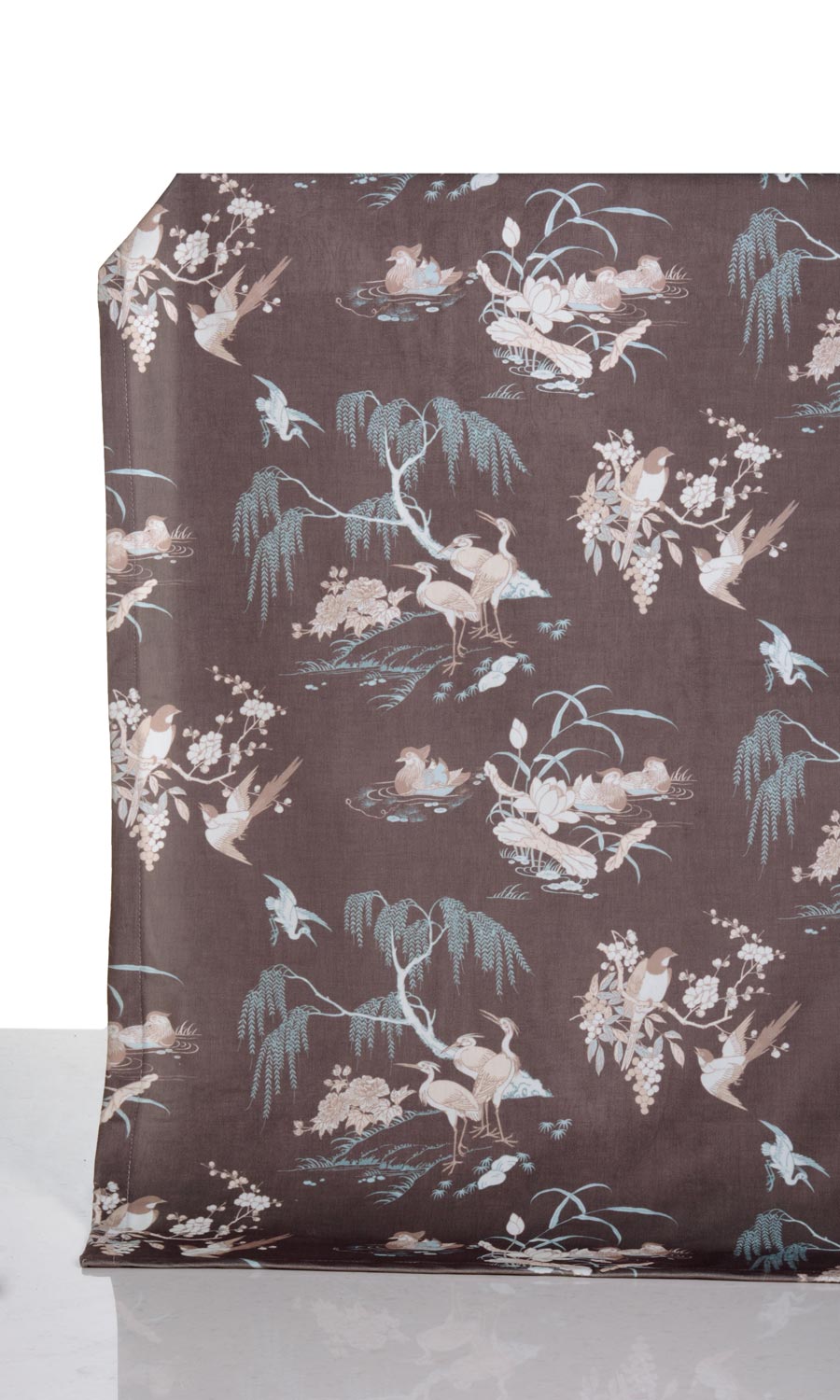 Chinoiserie Toile Velvet Window Treatments Fabric By the Metre (Deep Wine/ Brown)