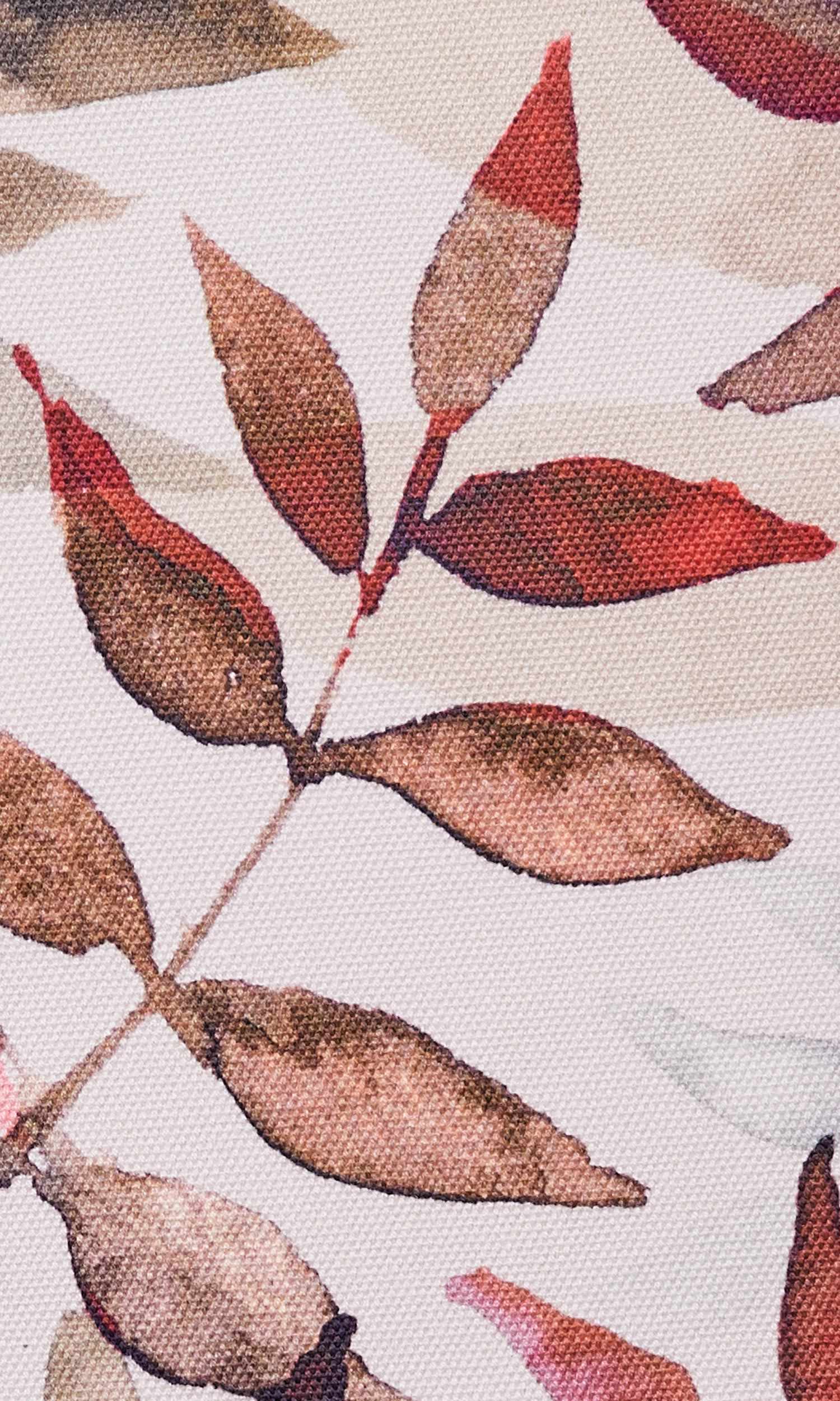 Floral Cotton Flat, Plain, Fake, Faux, European Relaxed Roman Blinds (Red/ Gray/ White)
