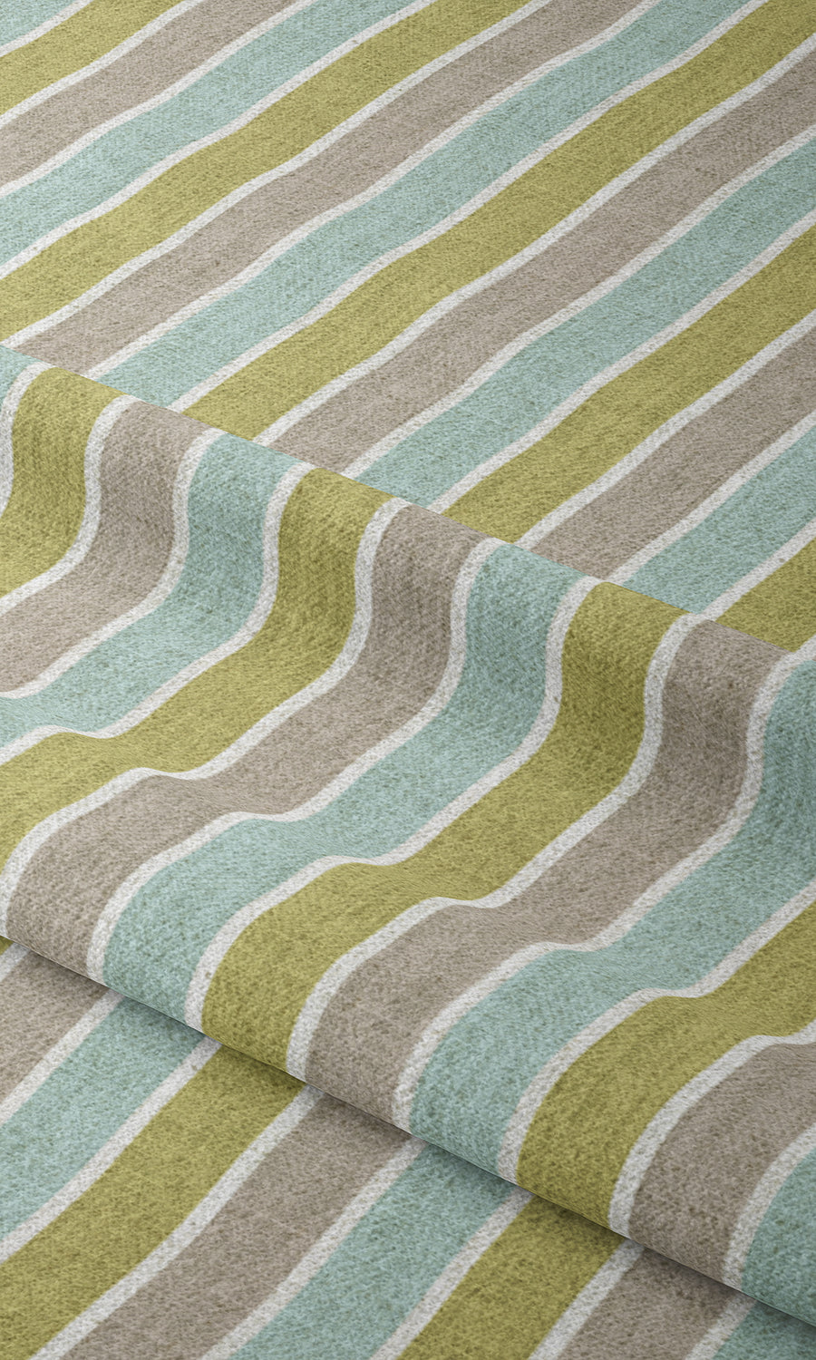 Striped Home Textile Fabric Material Sample (Turquoise Blue/ Green)