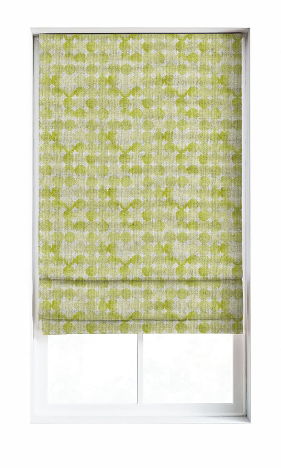 Printed Window Treatments Fabric By the Metre (White/ Green)