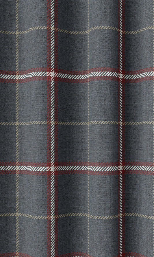 Geometric Patterned Blinds (Slate Grey/ Red)