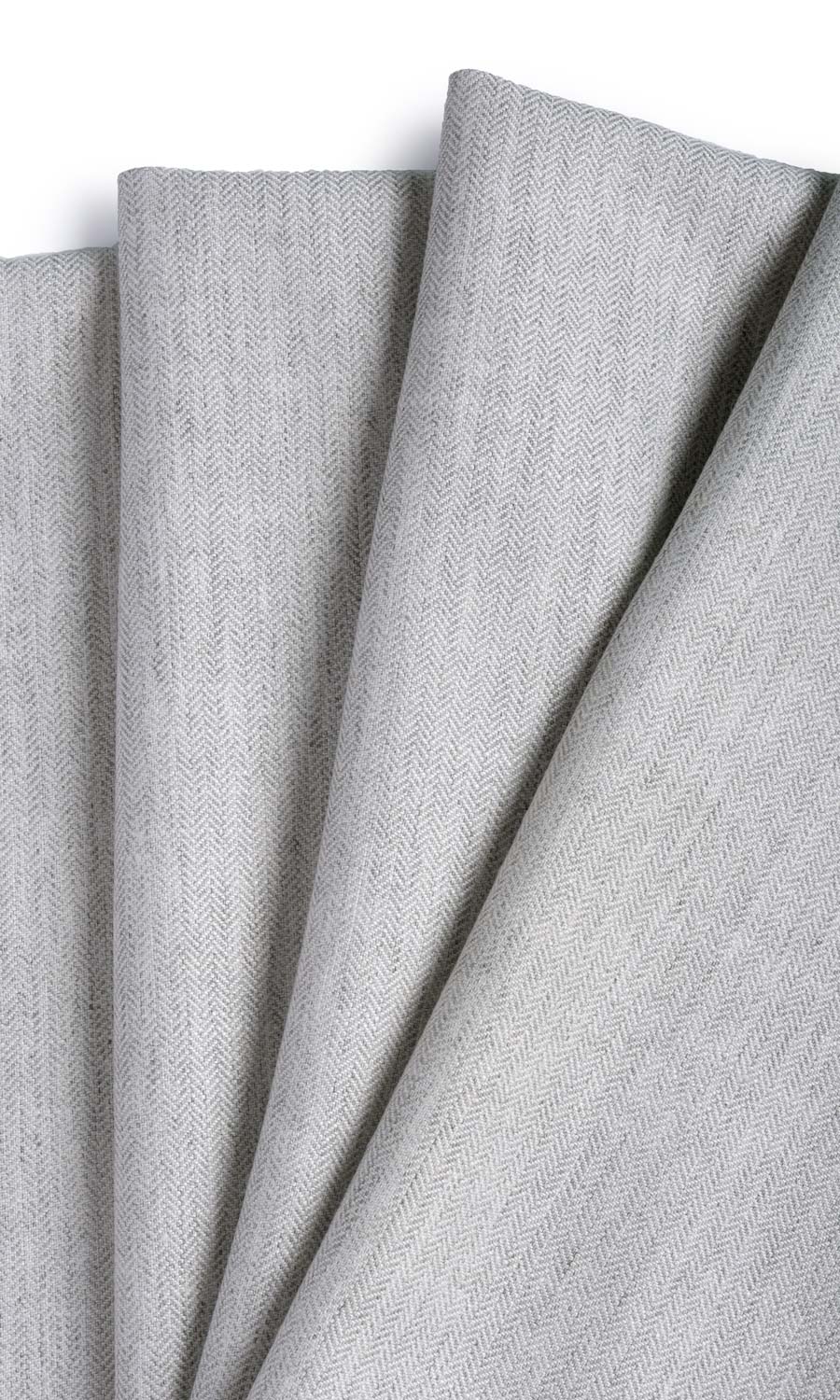Herringbone Textured Flat, Plain, Fake, Faux, European Relaxed Roman Blinds (Smoke White)