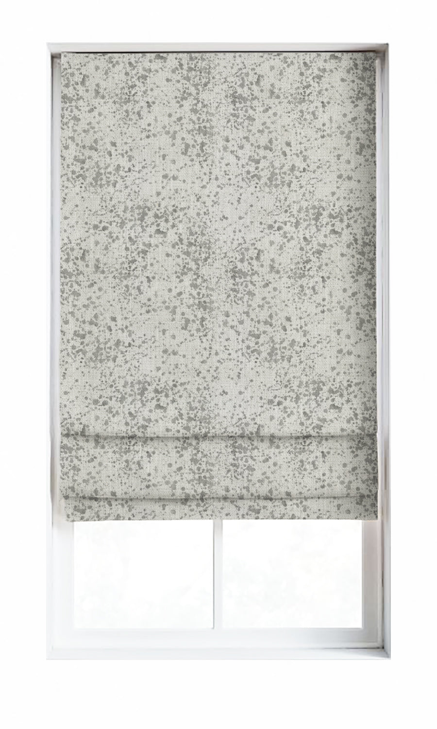Abstract Print Window Treatments Fabric Sample (Eggshell White/ Grey)