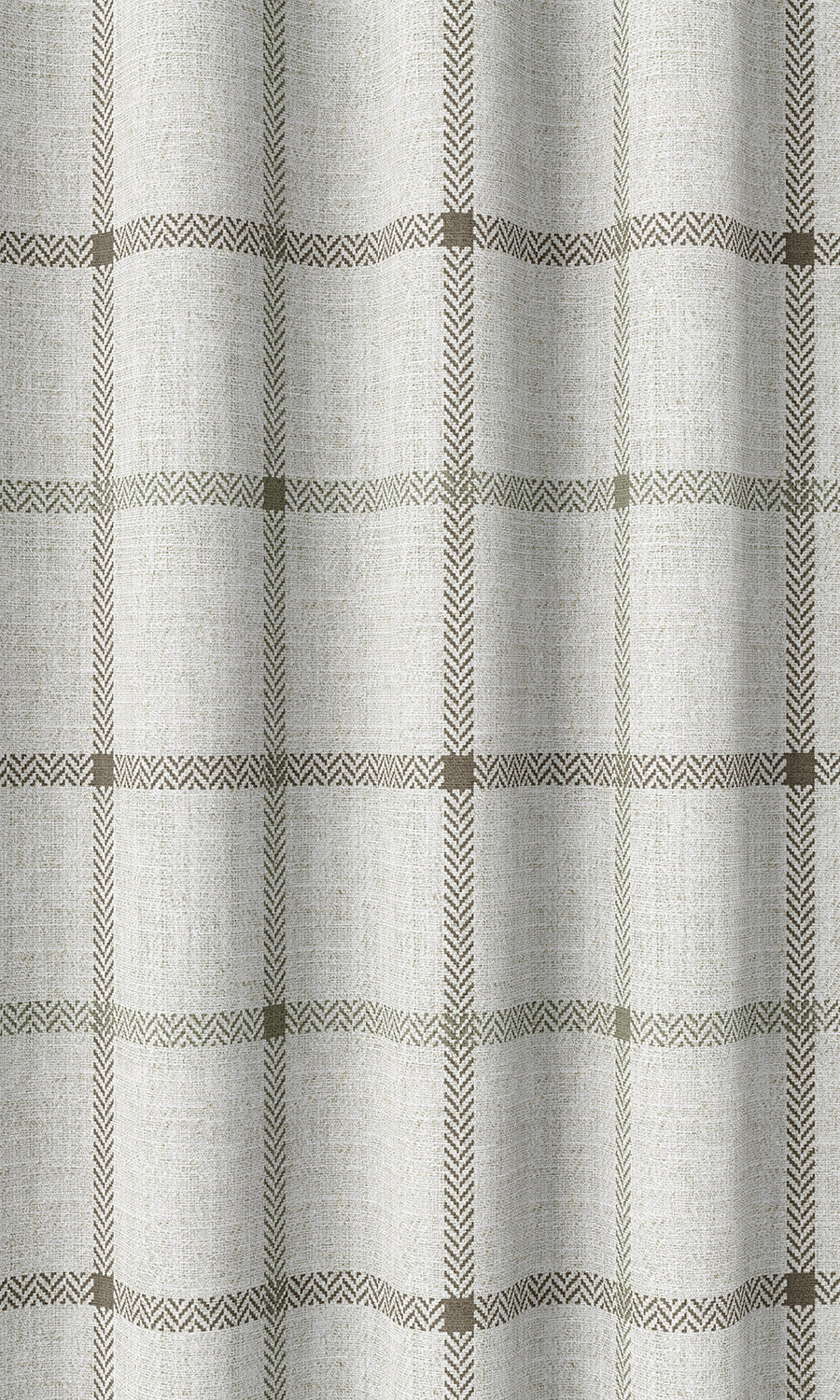 Modern Check Patterned Home Décor Fabric By the Metre (Linen White)
