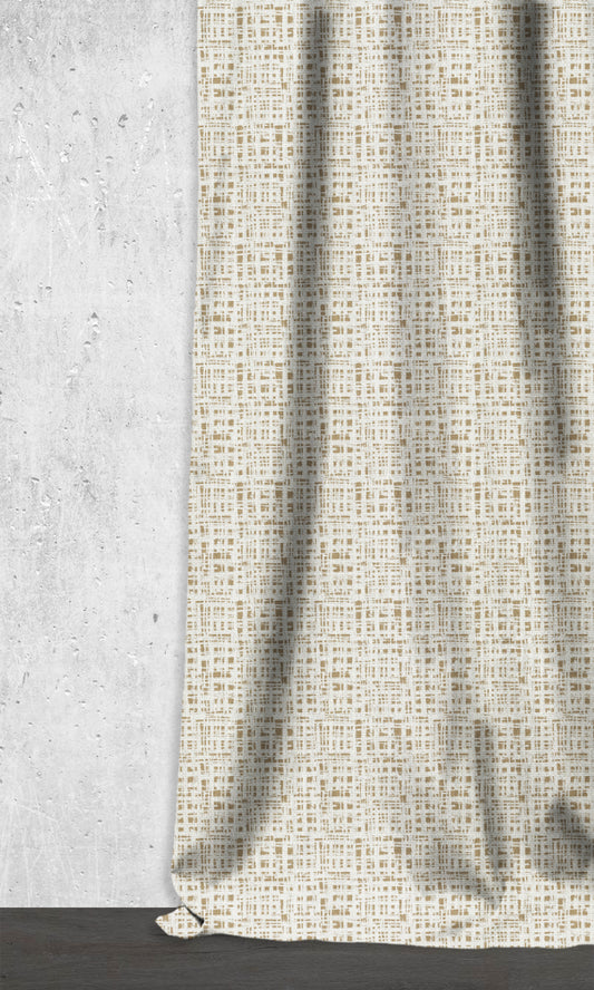 Abstract Print Home Décor Fabric Sample (White/ Pale Brown)