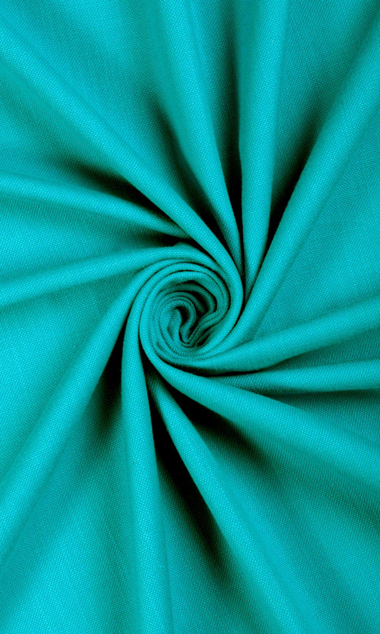 Textured Solid Cotton Home Décor Fabric By the Metre (Turquoise Blue)