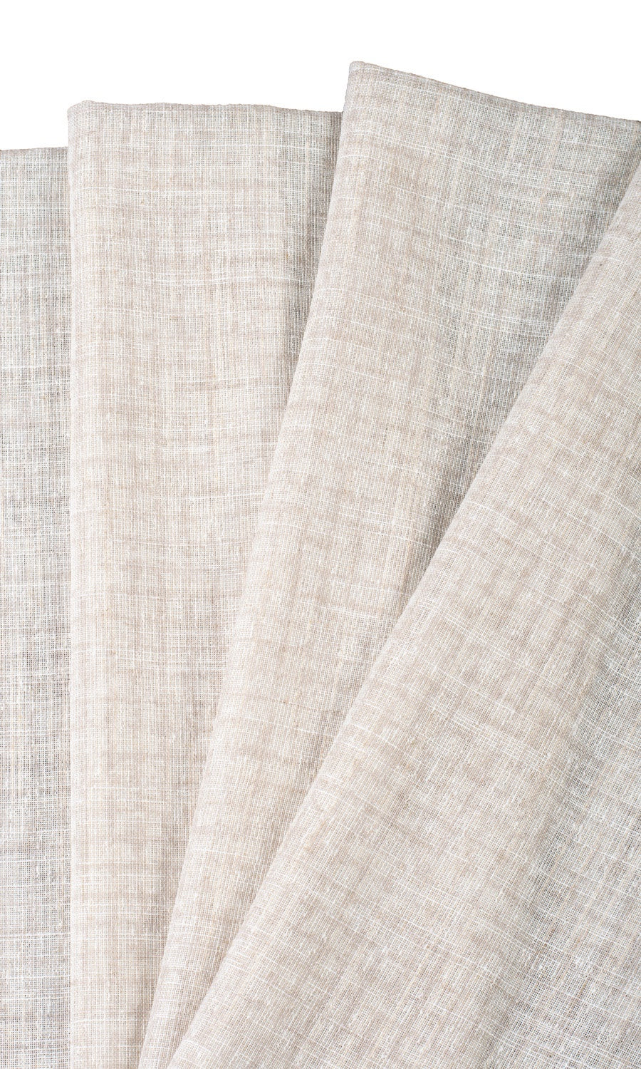 Checked Sheer Fabric Material By the Metre (Cream/ Pale Beige)