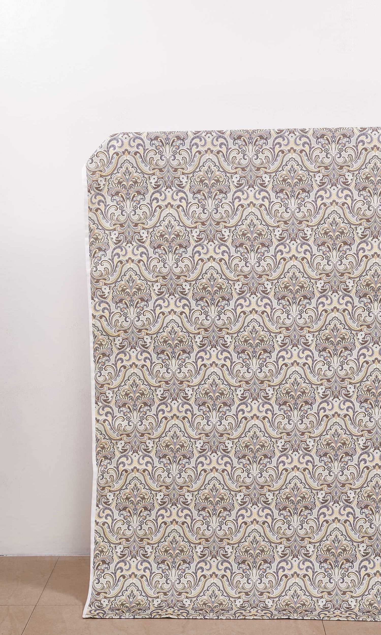 Fleur De Lis Print Roman Blinds (Yellow/ Grey) for Living, Bedroom, Kitchen, Bathroom