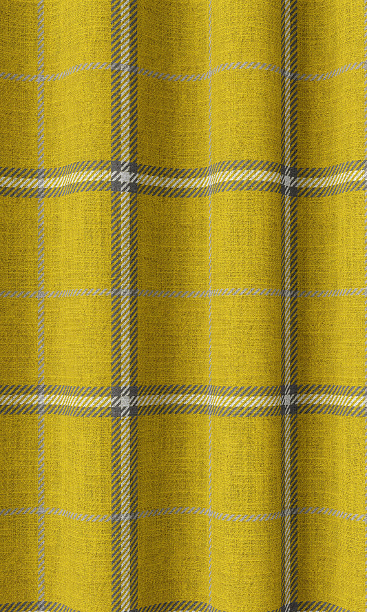 Check Patterned Home Décor Fabric By the Metre (Yellow)
