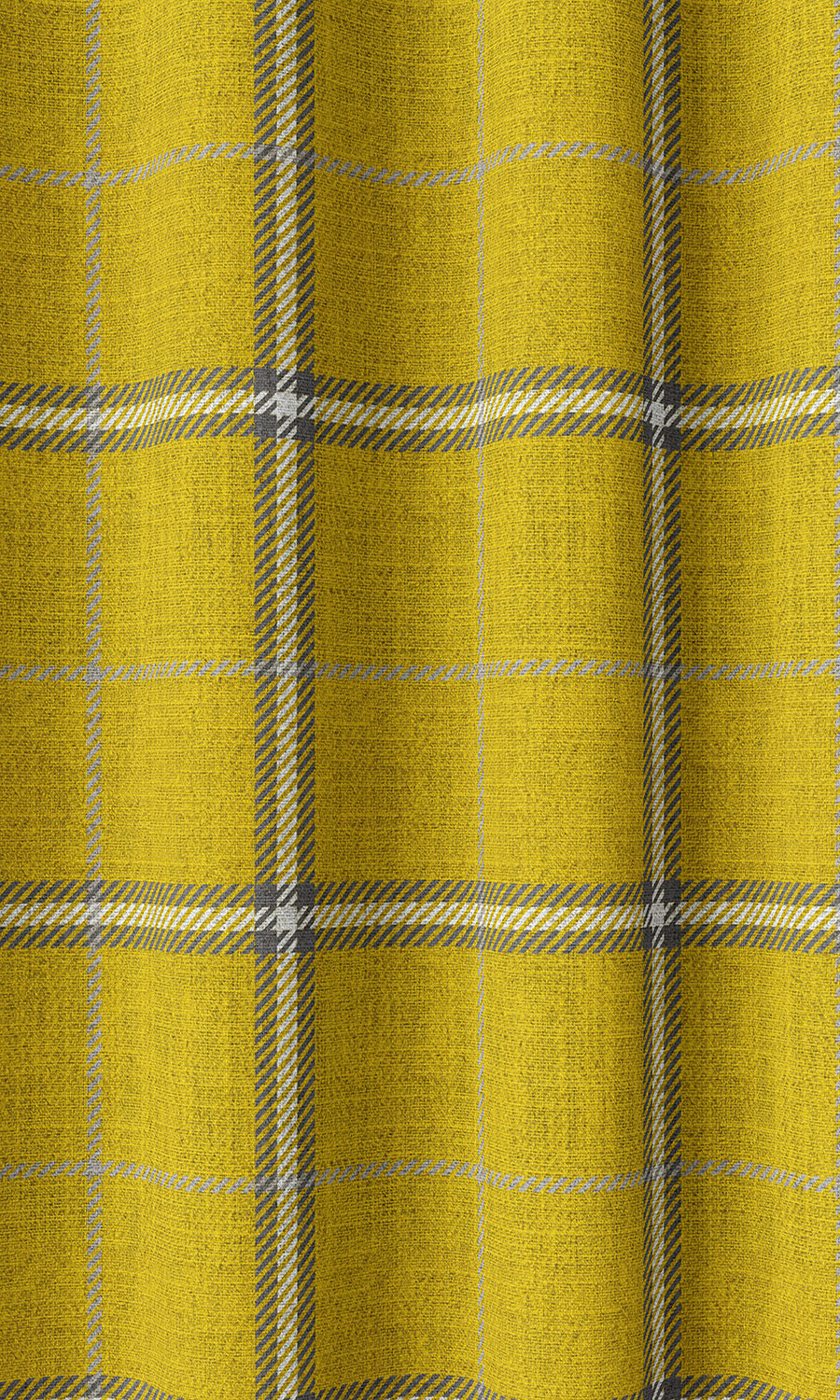 Check Patterned Home Décor Fabric Sample (Yellow)