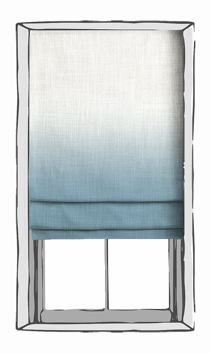 2-Tone Ombre Shades (Cobalt Blue) for Living, Bedroom, Kitchen, Bathroom