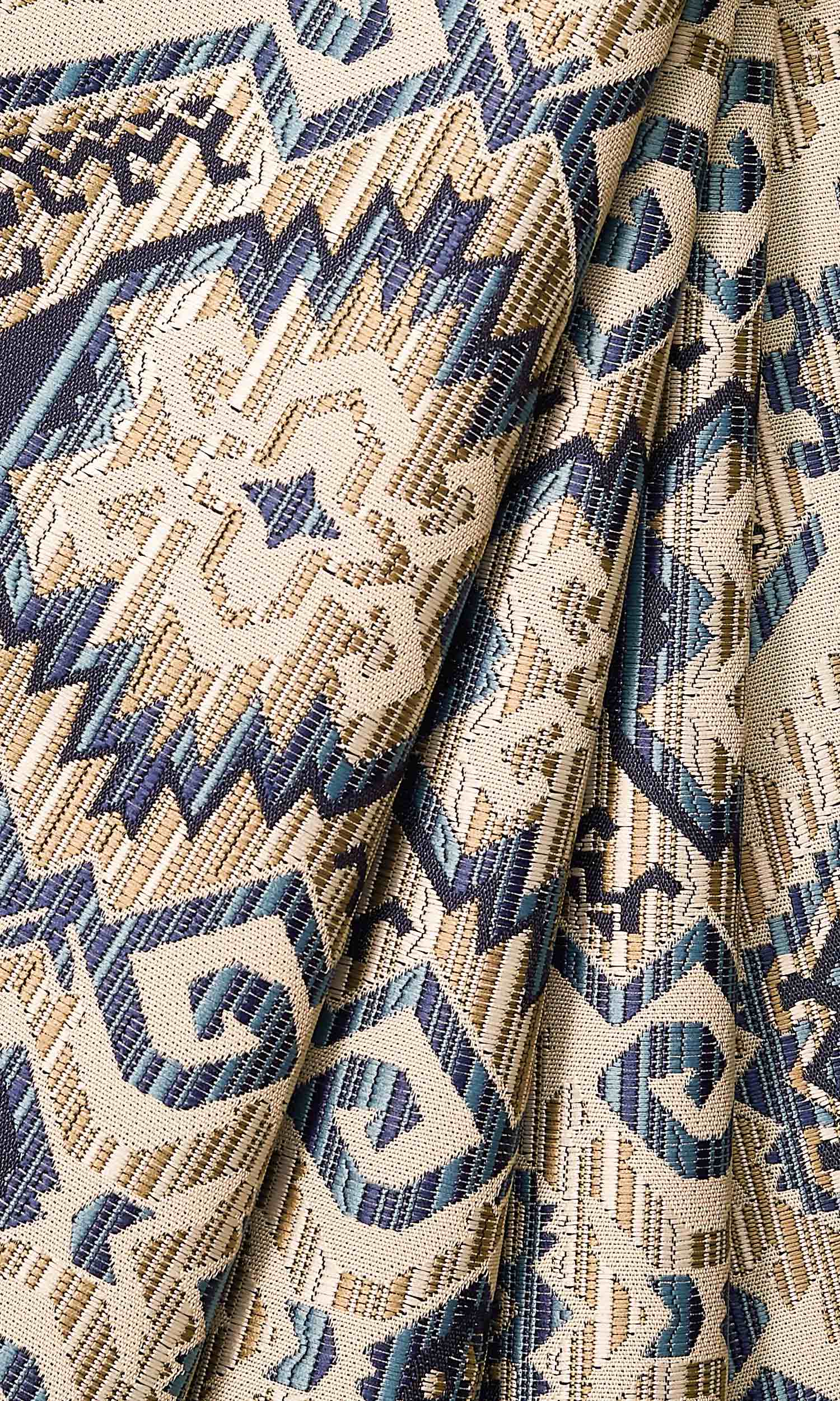 Aztec-Print Blinds (Beige/ Blue) for Living, Bedroom, Kitchen, Bathroom