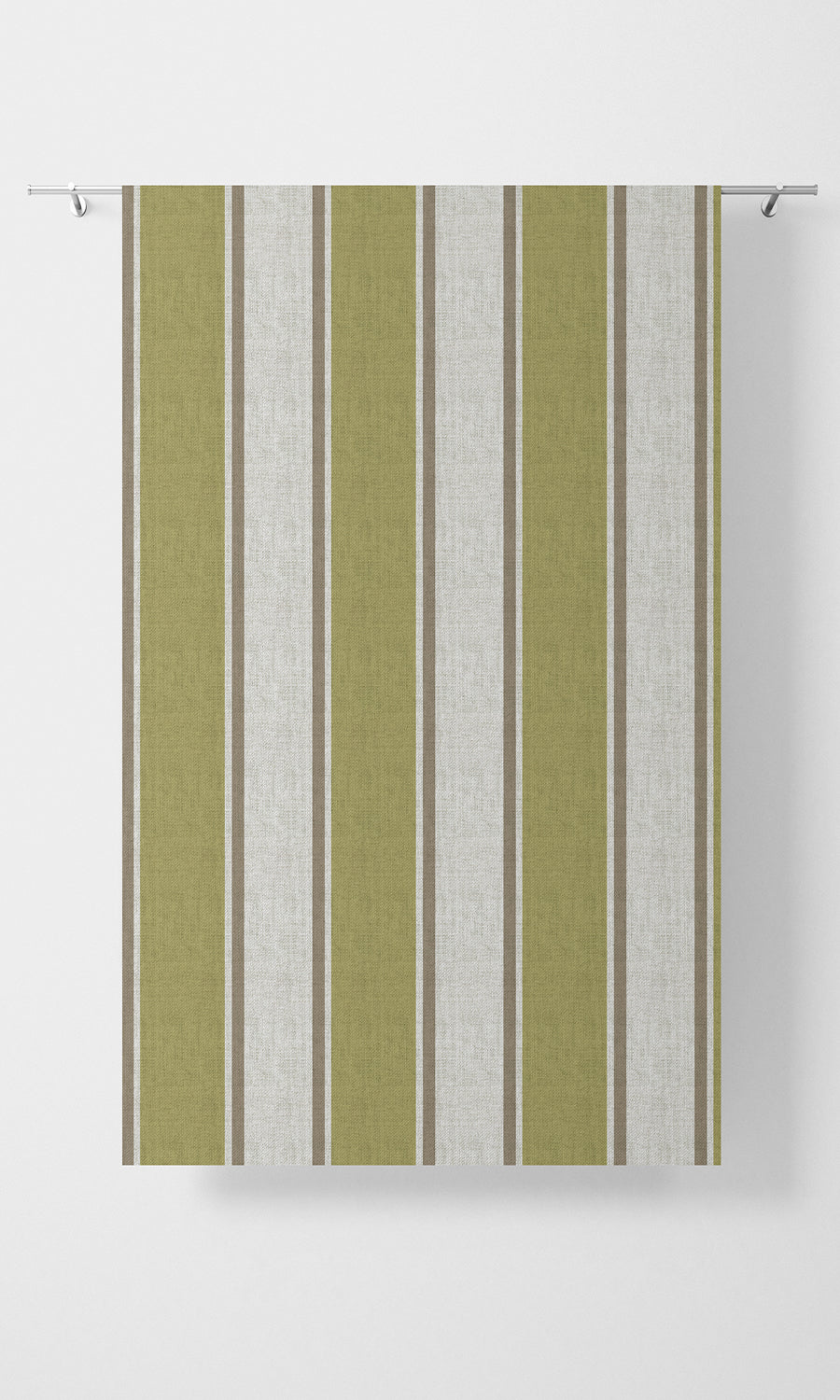 Modern Striped Print Home Textile Fabric Material Sample (Green/ Brown)