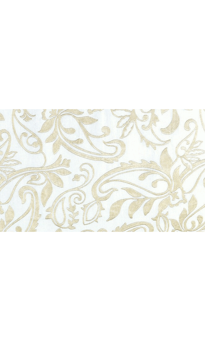 Floral Embroidered Linen Window Treatments Fabric Sample (White/ Ivory)
