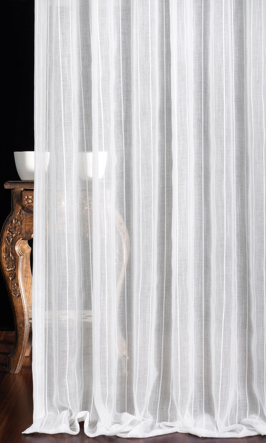 Striped Sheer Blinds (White) for Living, Bedroom, Kitchen, Bathroom