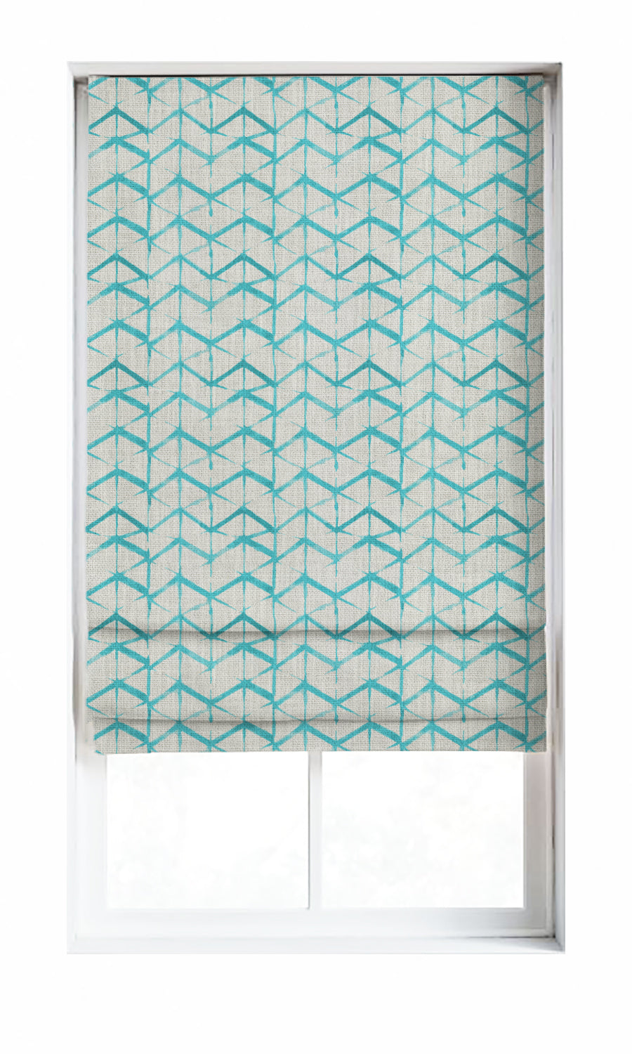 Bow-Arrow Print Blinds (White/ Blue) for Living, Bedroom, Kitchen, Bathroom