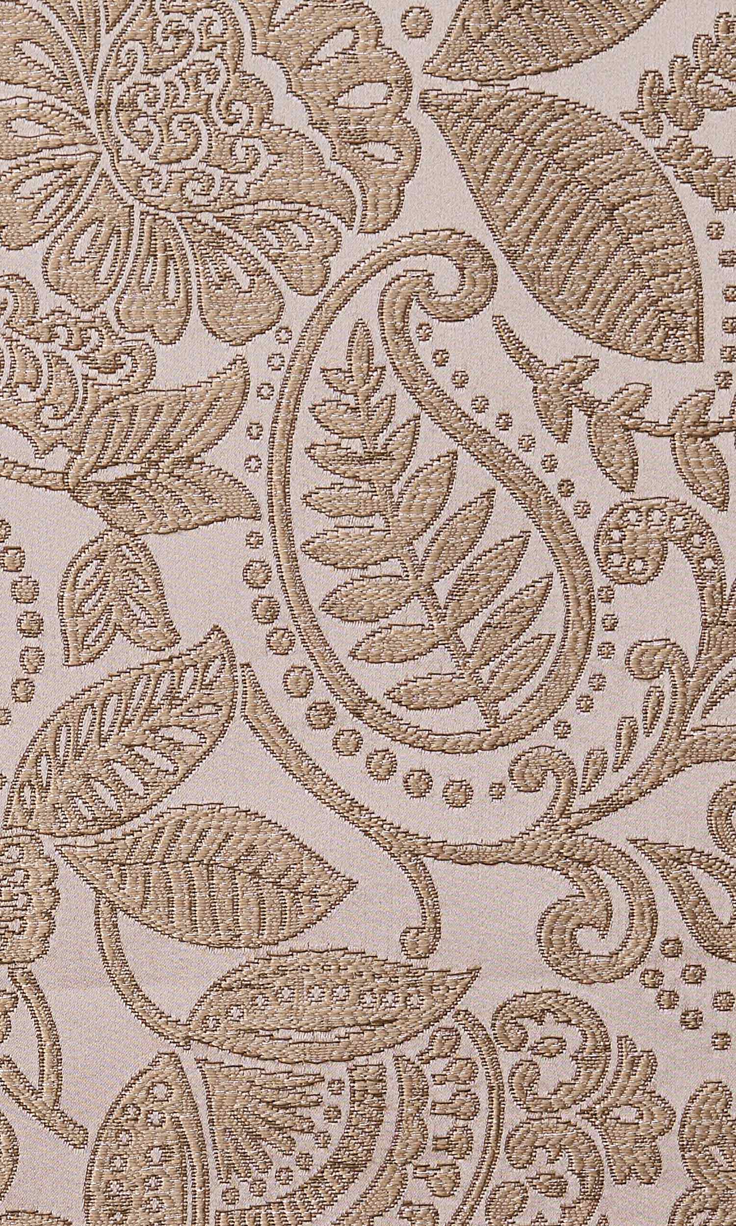 Floral Embossed Flat, Plain, Fake, Faux, European Relaxed Roman Blinds (Two Tone Beige)