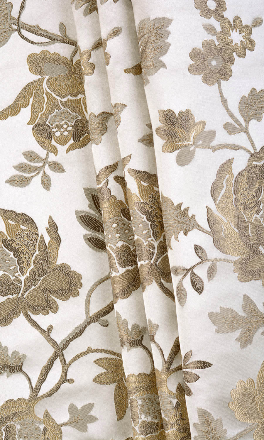 Floral Fabric Material By the Metre (Beige/ Brown)