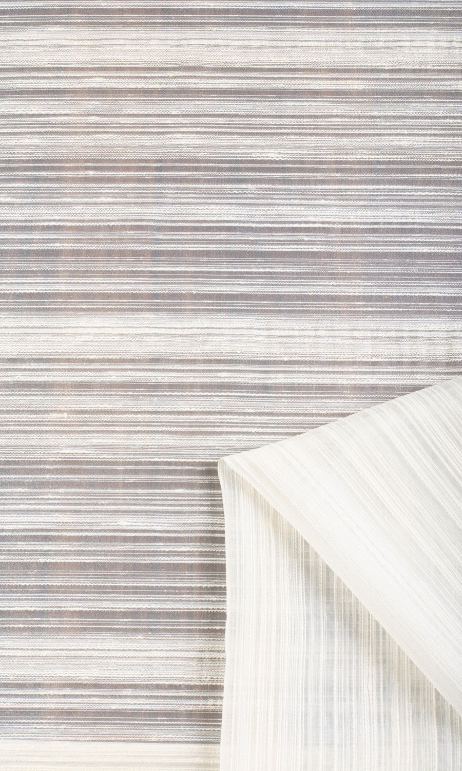 Striped Sheer Home Textile Fabric Material By the Metre (Ivory/ Cream)