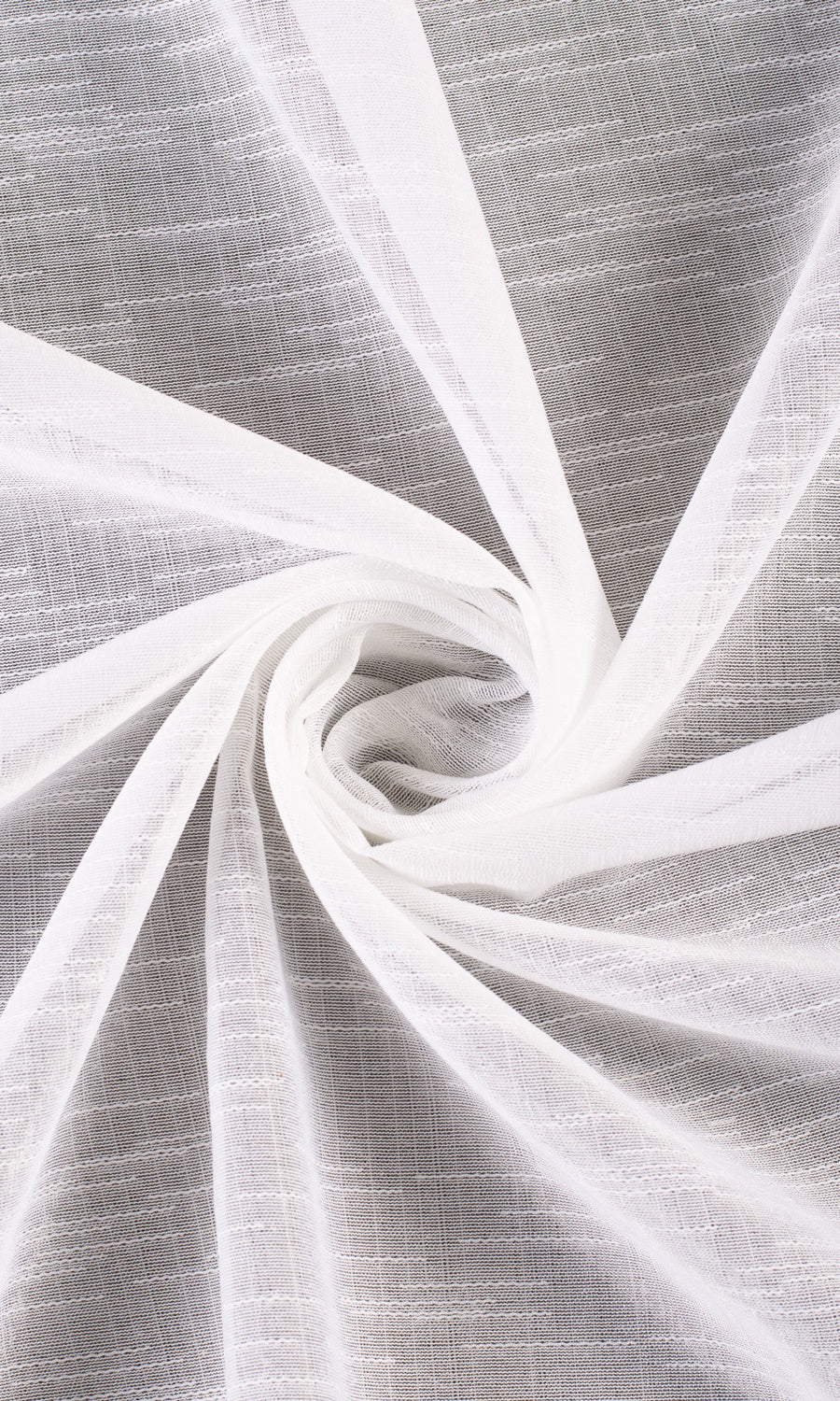 Textured Sheer Fabric Material By the Metre (White)