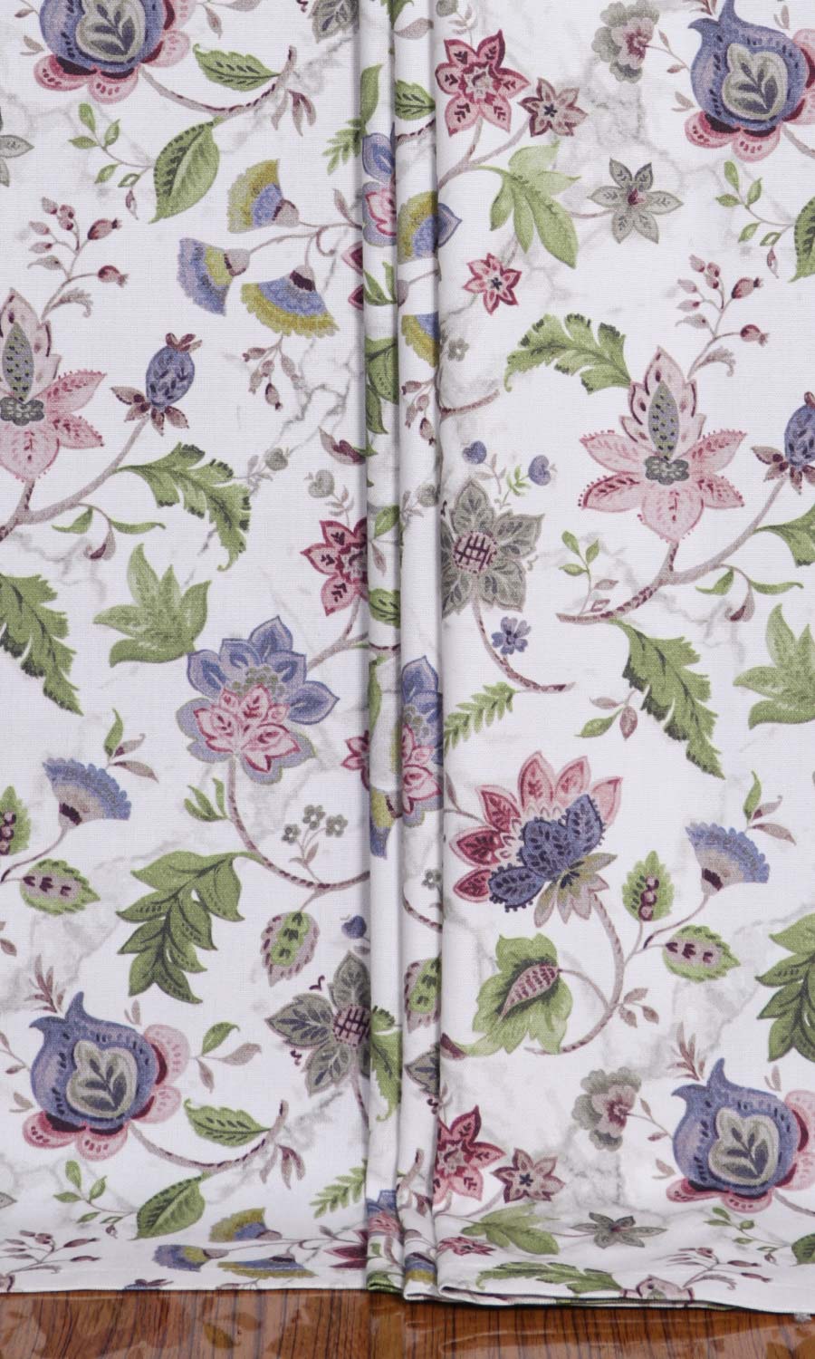 Floral Cotton Blinds (Purple/ Pink/ Green) for Living, Bedroom, Kitchen, Bathroom