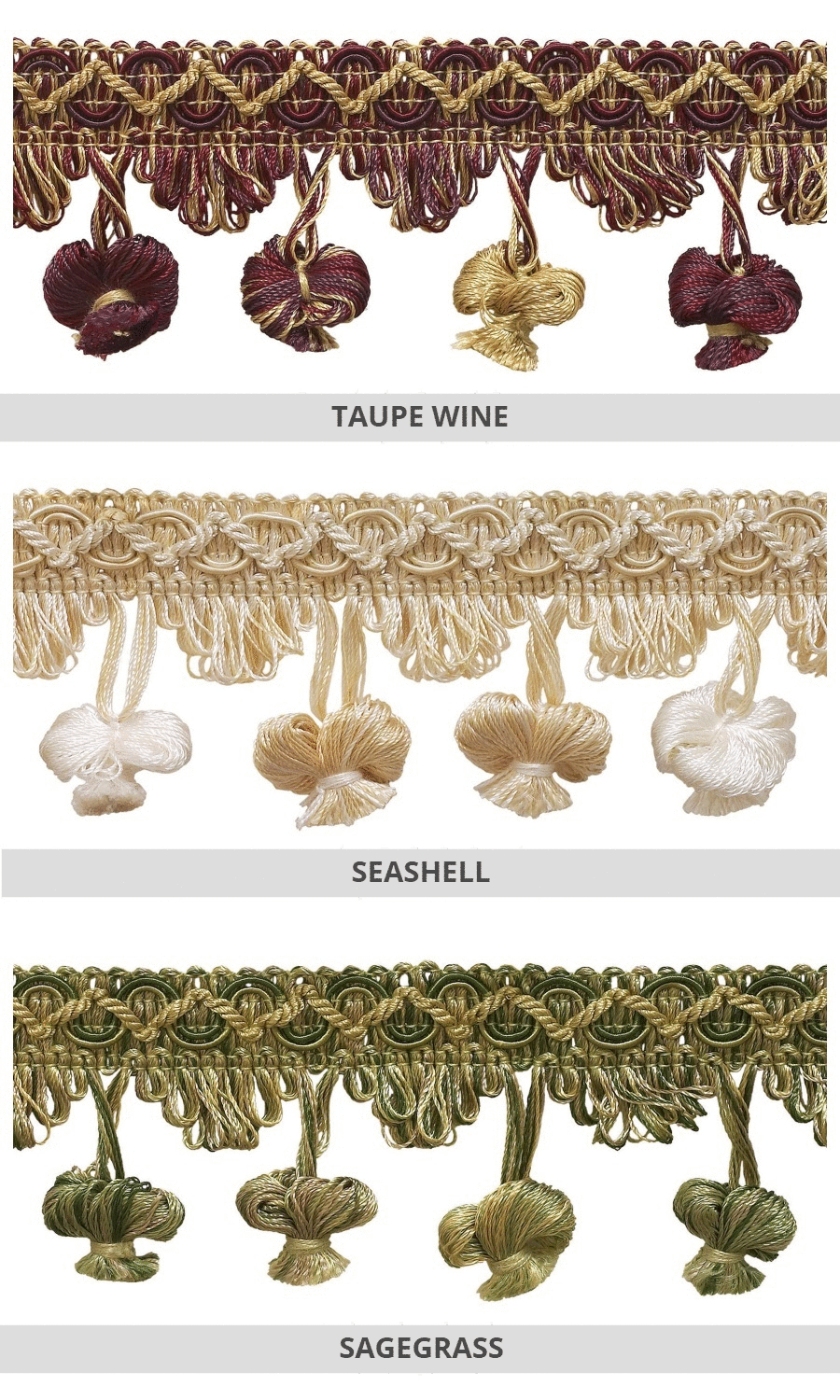 Window blinds tassel fringe trim