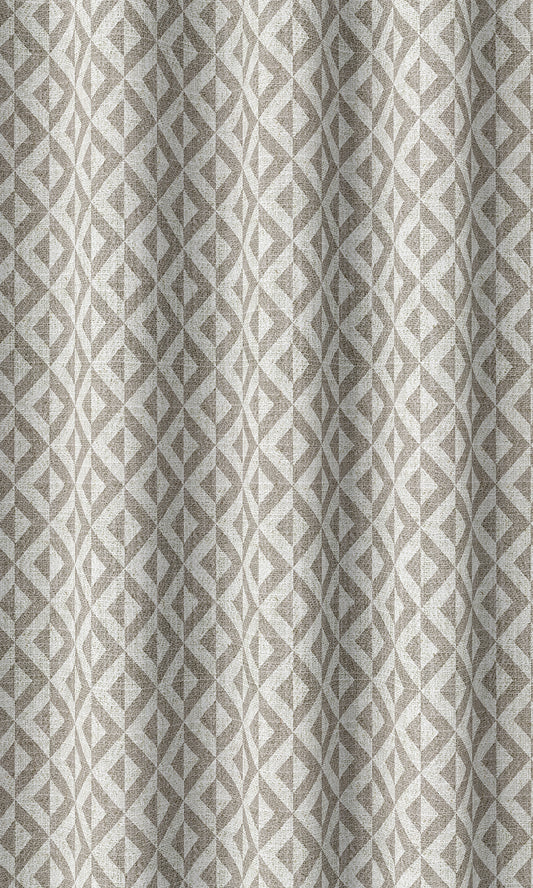 Geometric Print Home Décor Fabric By the Metre (Grey/ White)