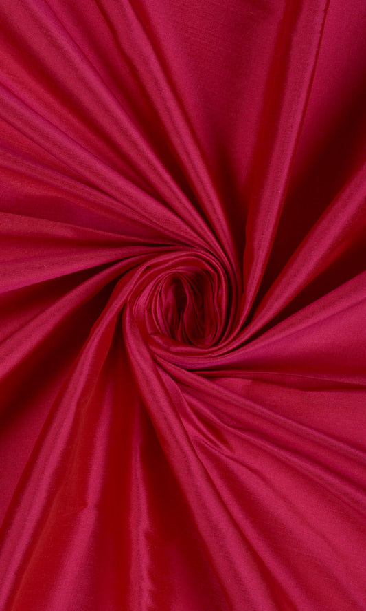 Shantung Silk Home Décor Fabric Sample (Ruby Pink)