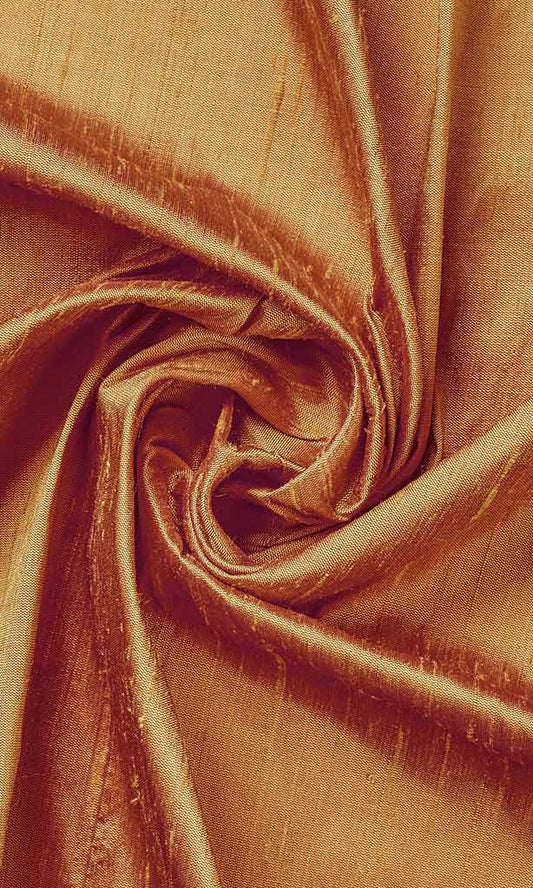 Dupioni Silk Home Décor Fabric By the Metre (Saffron Orange)