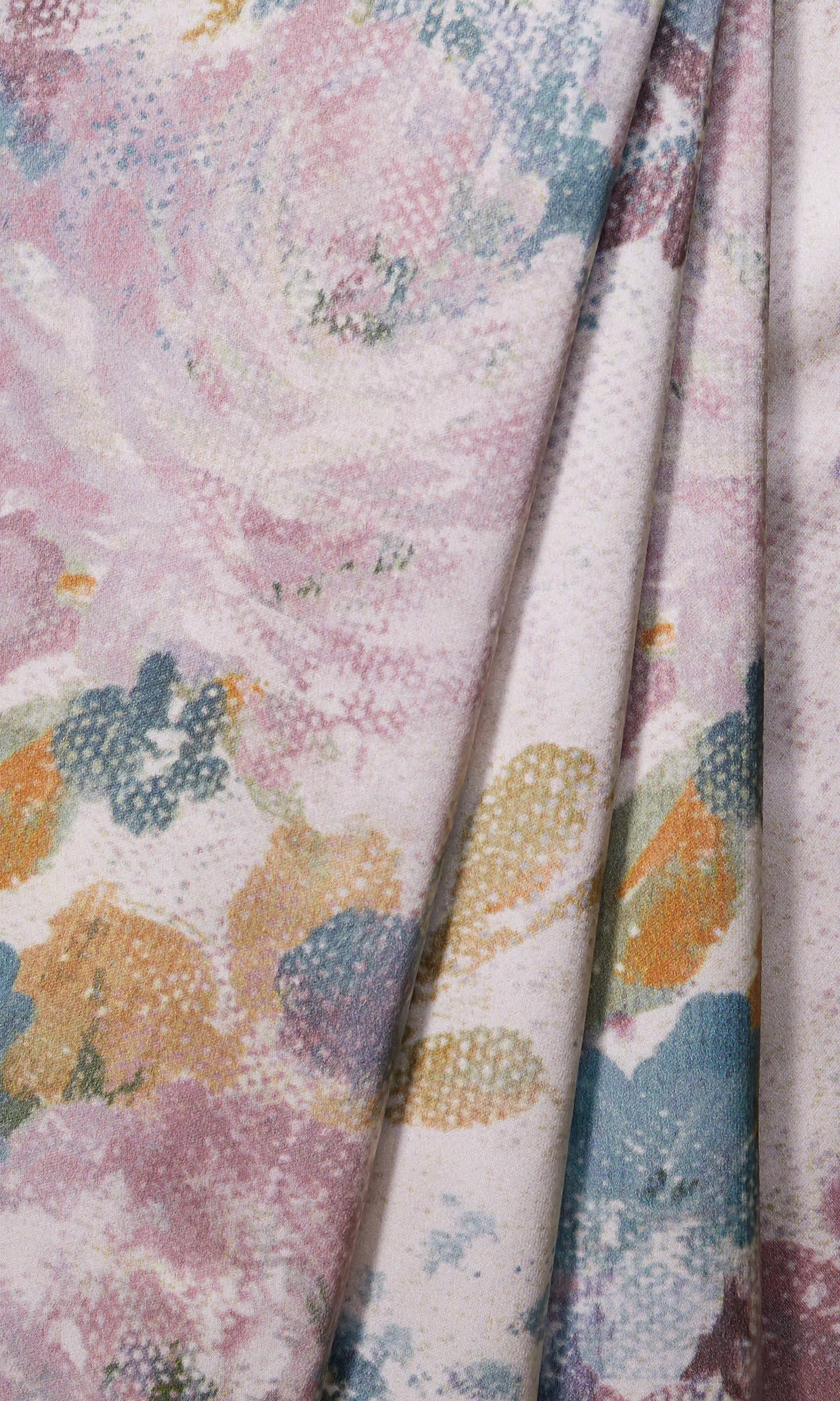 Floral Window Treatments Fabric By the Metre (Pink/ Lilac/ Blue/ White)