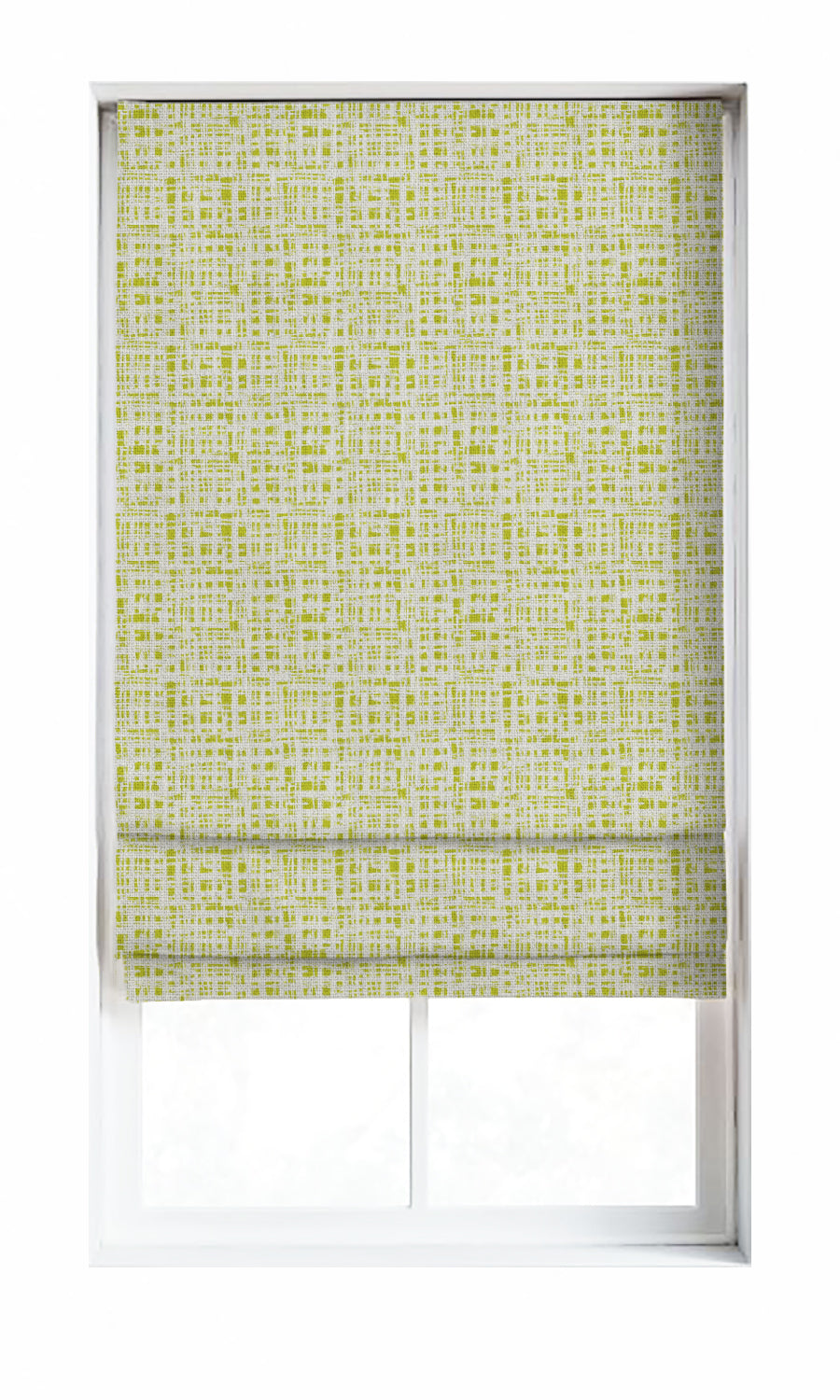 Abstract Print Window Treatments Fabric Sample (White/ Pear Green)