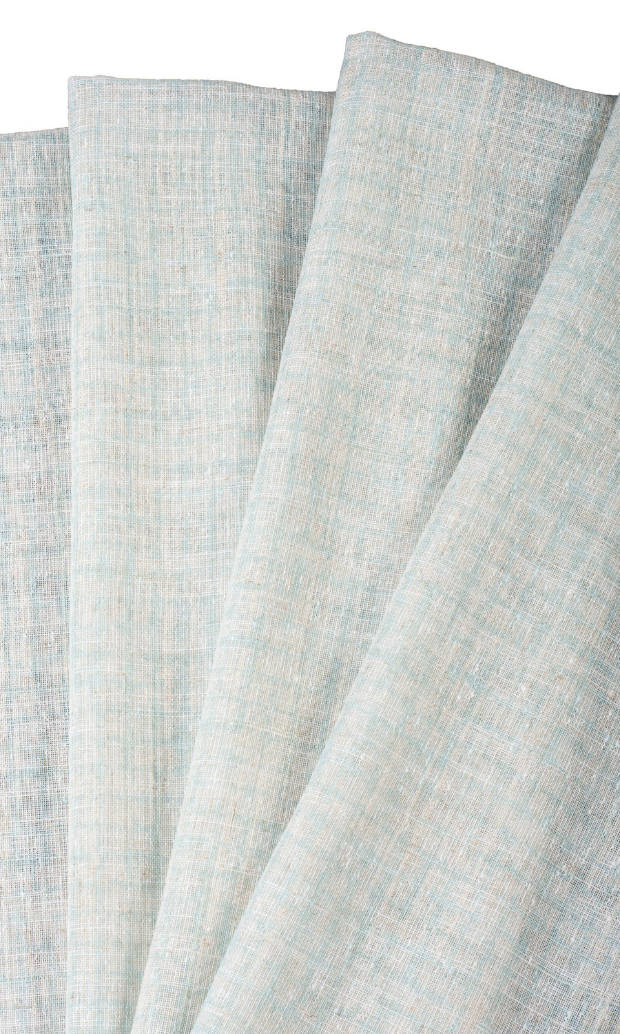 Sheer Linen Checked Roman Blinds & Window Shades (Light Blue)