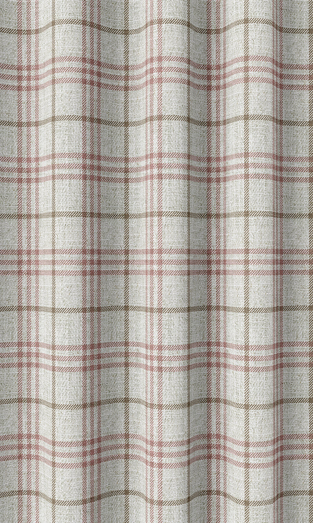 Checkered Home Textile Fabric Material Sample (White/ Pink/ Red)