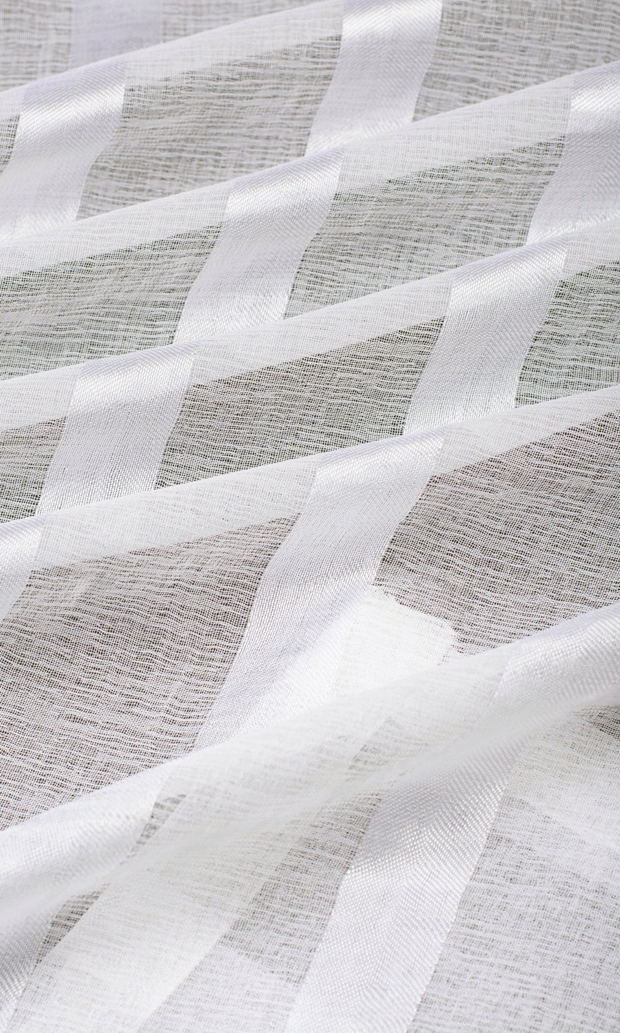 Striped Sheer Made-to-Measure Roman Blinds (White)
