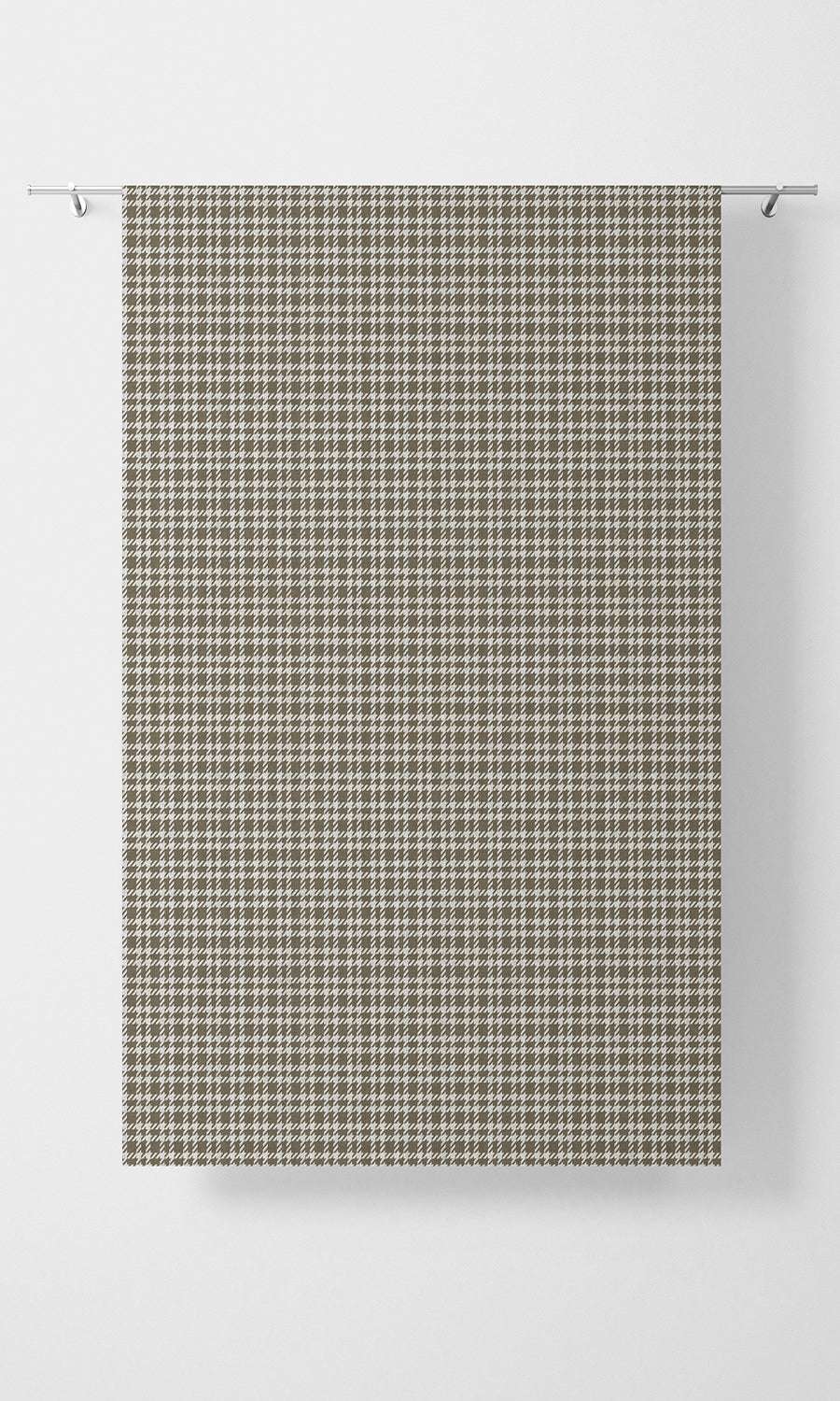 Check Patterned Home Textile Fabric Material Sample (Mocha Brown/ White)